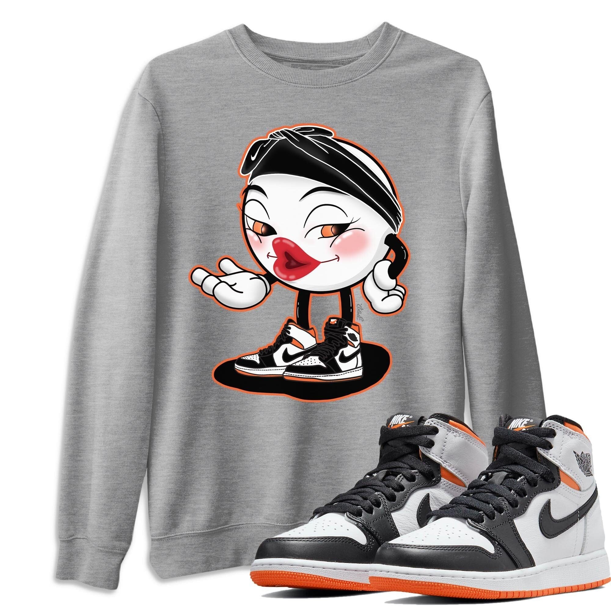 Jordan 1 Electro Orange Sneaker Matching T-Shirt Sexy Emoji Sneaker Tees Jordan 1 Electro Orange Sneaker Release Tees Crew Neck Tees