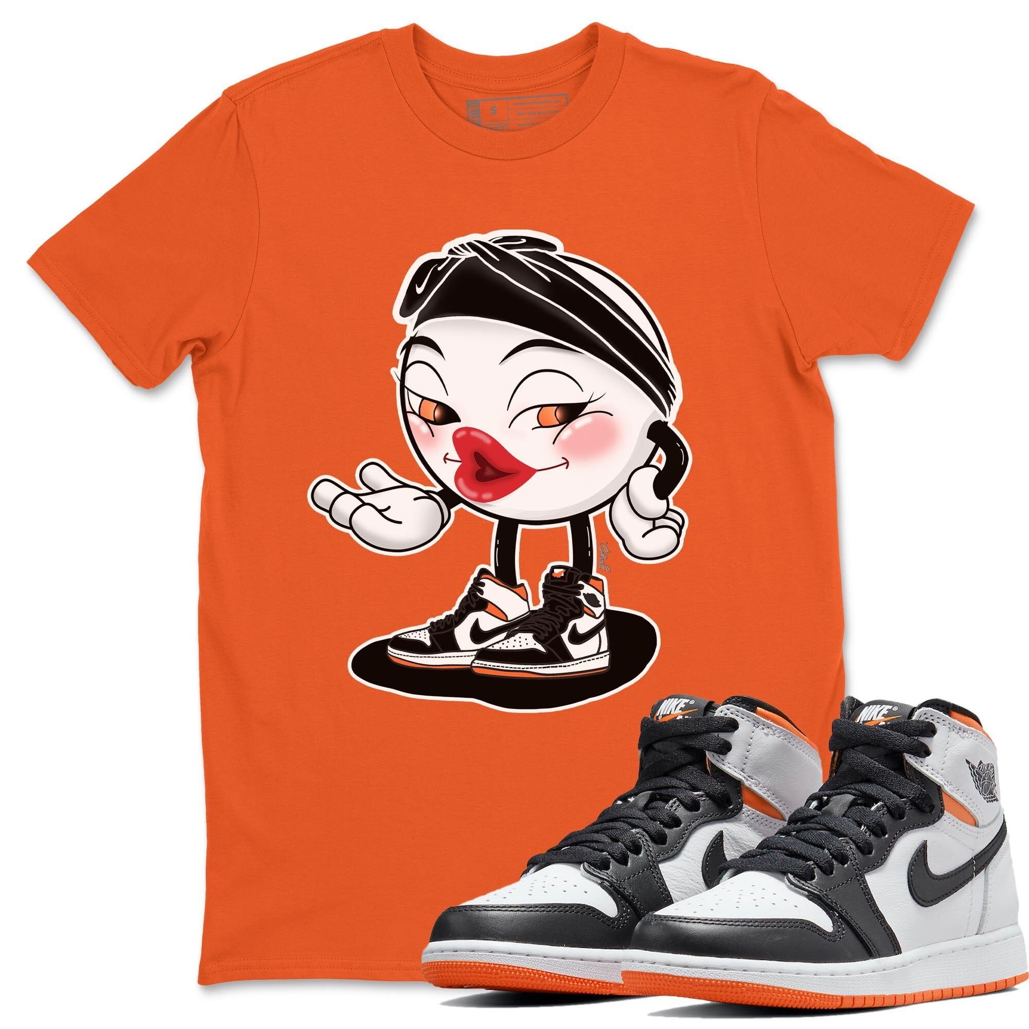 Jordan 1 Electro Orange Sneaker Matching T-Shirt Sexy Emoji Sneaker Tees Jordan 1 Electro Orange Sneaker Release Tees Crew Neck Tees