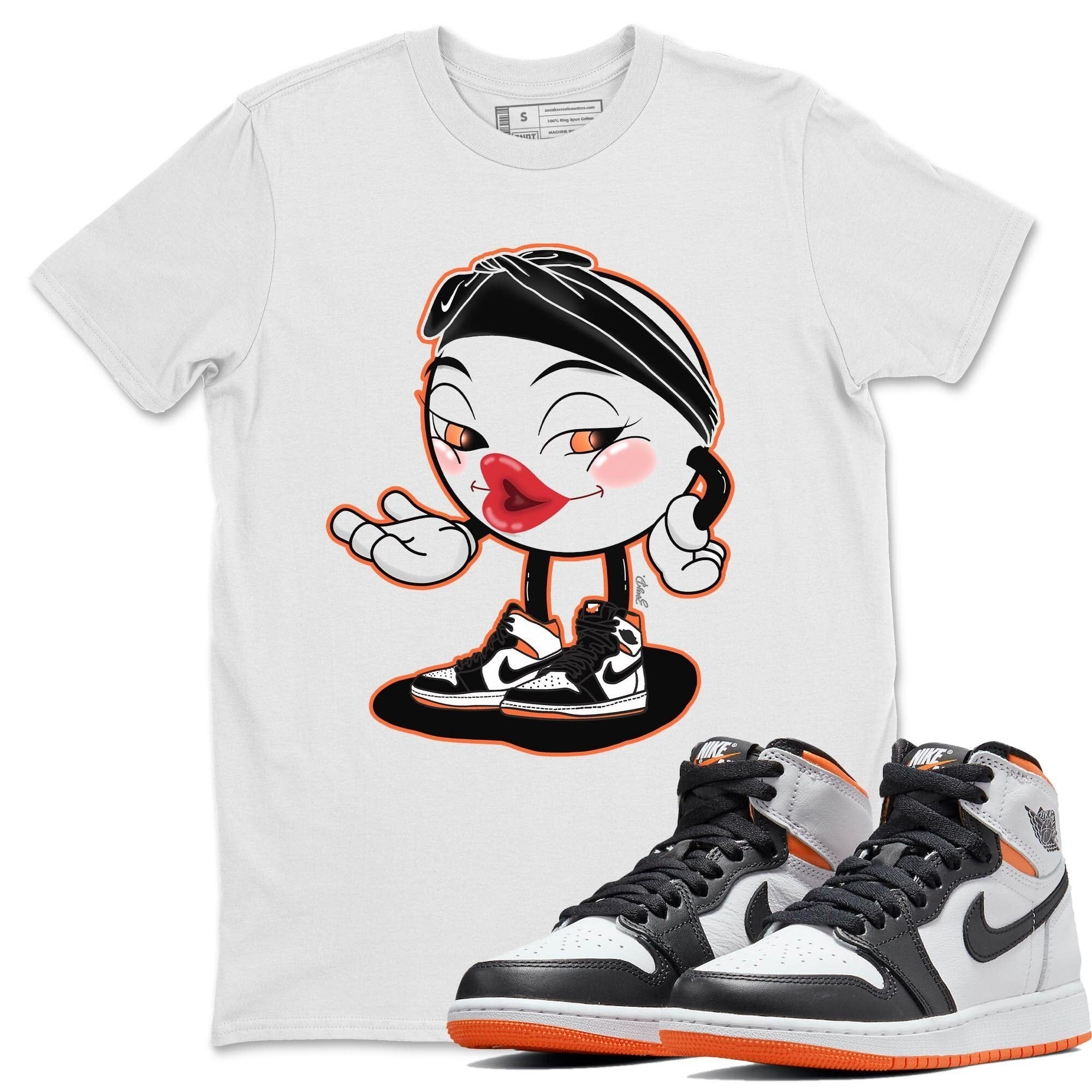 Jordan 1 Electro Orange Sneaker Matching T-Shirt Sexy Emoji Sneaker Tees Jordan 1 Electro Orange Sneaker Release Tees Crew Neck Tees