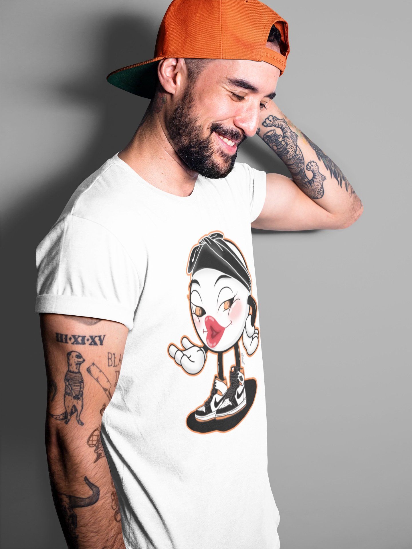 Jordan 1 Electro Orange Sneaker Matching T-Shirt Sexy Emoji Sneaker Tees Jordan 1 Electro Orange Sneaker Release Tees Crew Neck Tees