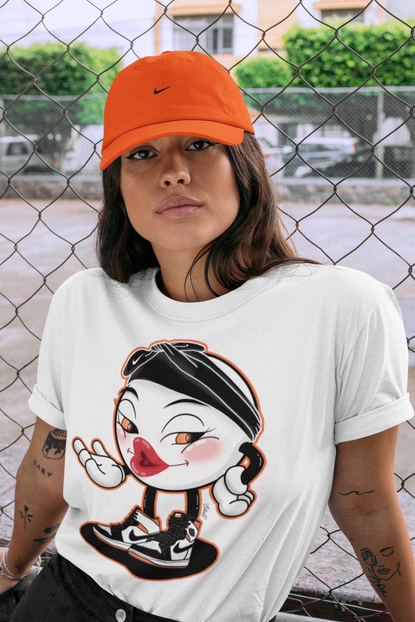 Jordan 1 Electro Orange Sneaker Matching T-Shirt Sexy Emoji Sneaker Tees Jordan 1 Electro Orange Sneaker Release Tees Crew Neck Tees