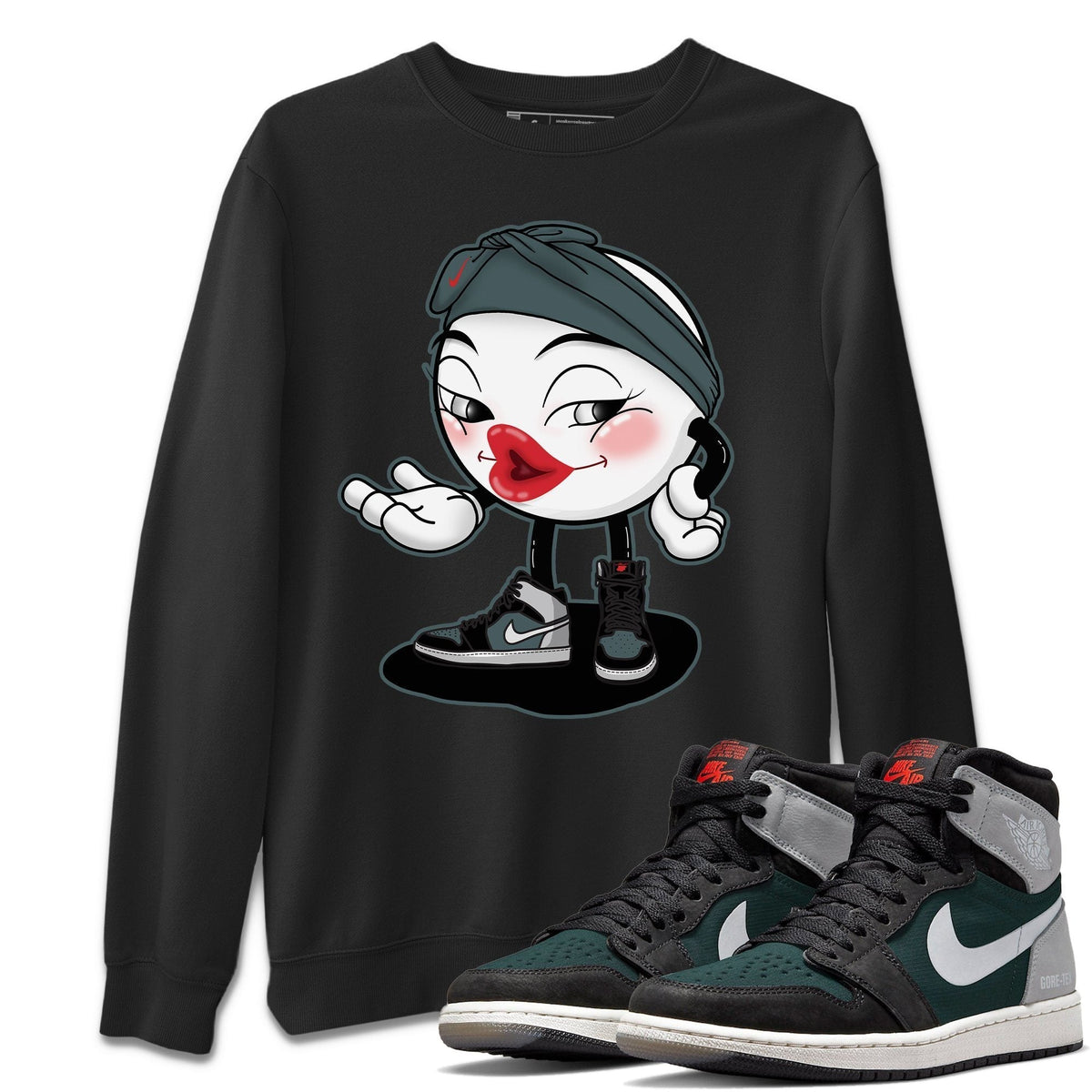 Jordan 1 Element Gore-Tex Black Grey Sneaker Matching T-Shirt Sexy Emoji Sneaker Tees Jordan 1 Element Gore-Tex Black Grey Sneaker Release Tees Crew Neck Tees