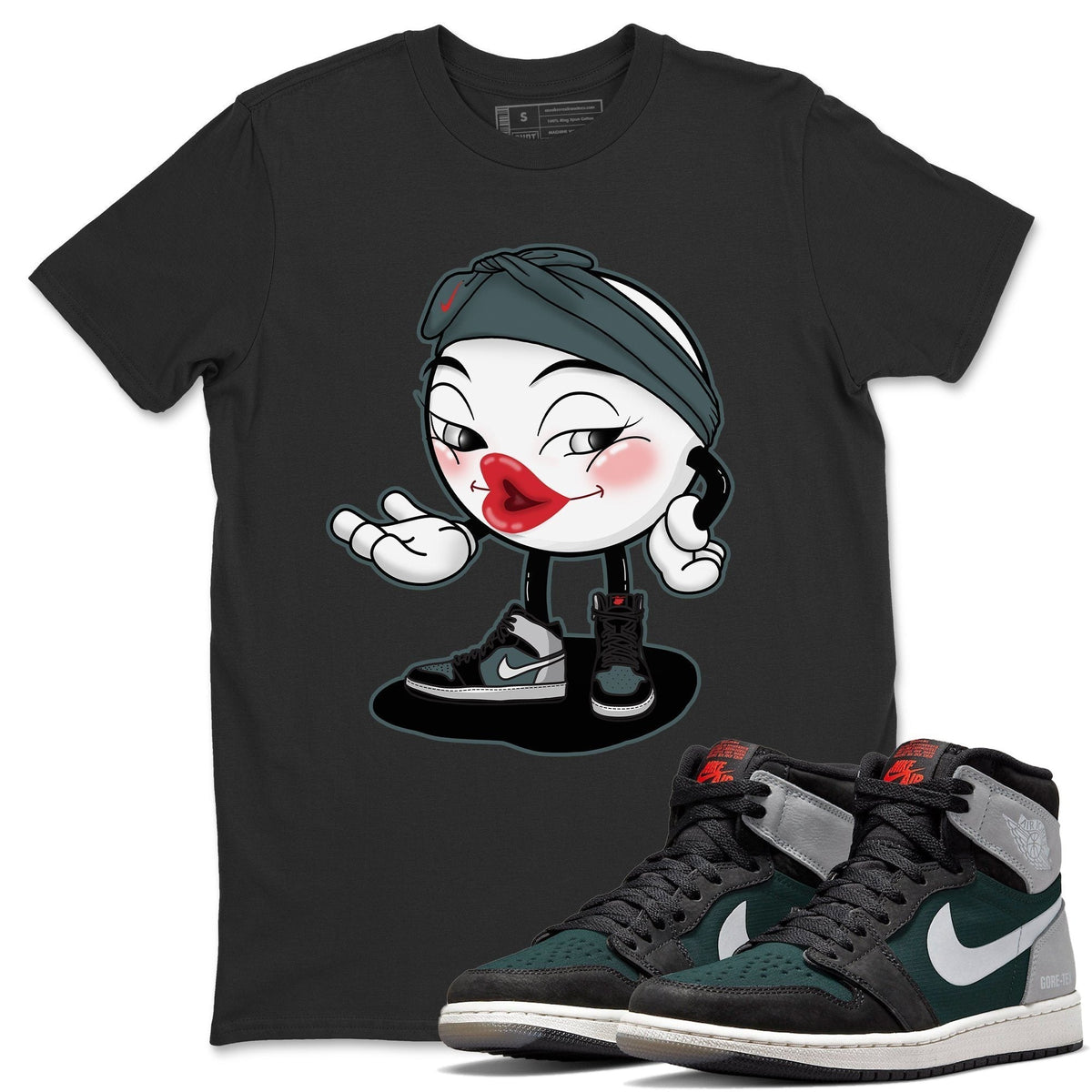 Jordan 1 Element Gore-Tex Black Grey Sneaker Matching T-Shirt Sexy Emoji Sneaker Tees Jordan 1 Element Gore-Tex Black Grey Sneaker Release Tees Crew Neck Tees