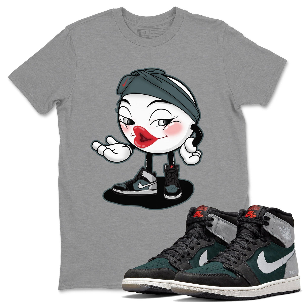 Jordan 1 Element Gore-Tex Black Grey Sneaker Matching T-Shirt Sexy Emoji Sneaker Tees Jordan 1 Element Gore-Tex Black Grey Sneaker Release Tees Crew Neck Tees