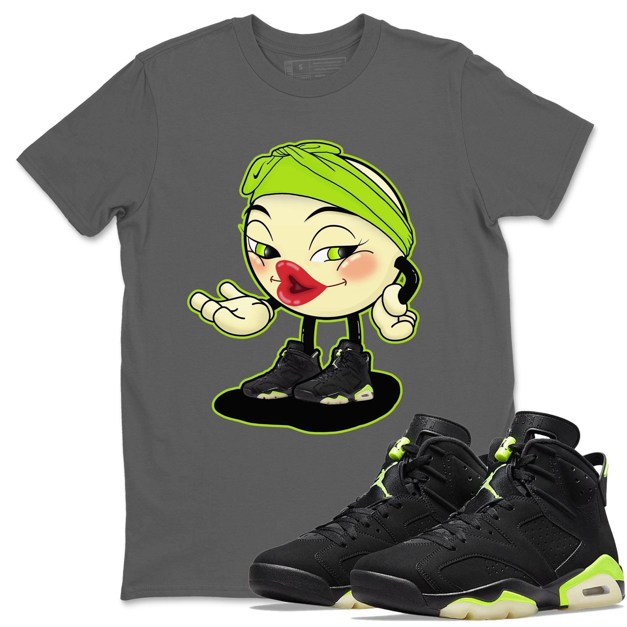 Jordan 6 Electric Green Shirt To Match Jordans Sexy Emoji Sneaker Tees Jordan 6 Electric Green Drip Gear Zone Sneaker Matching Clothing Unisex Shirts