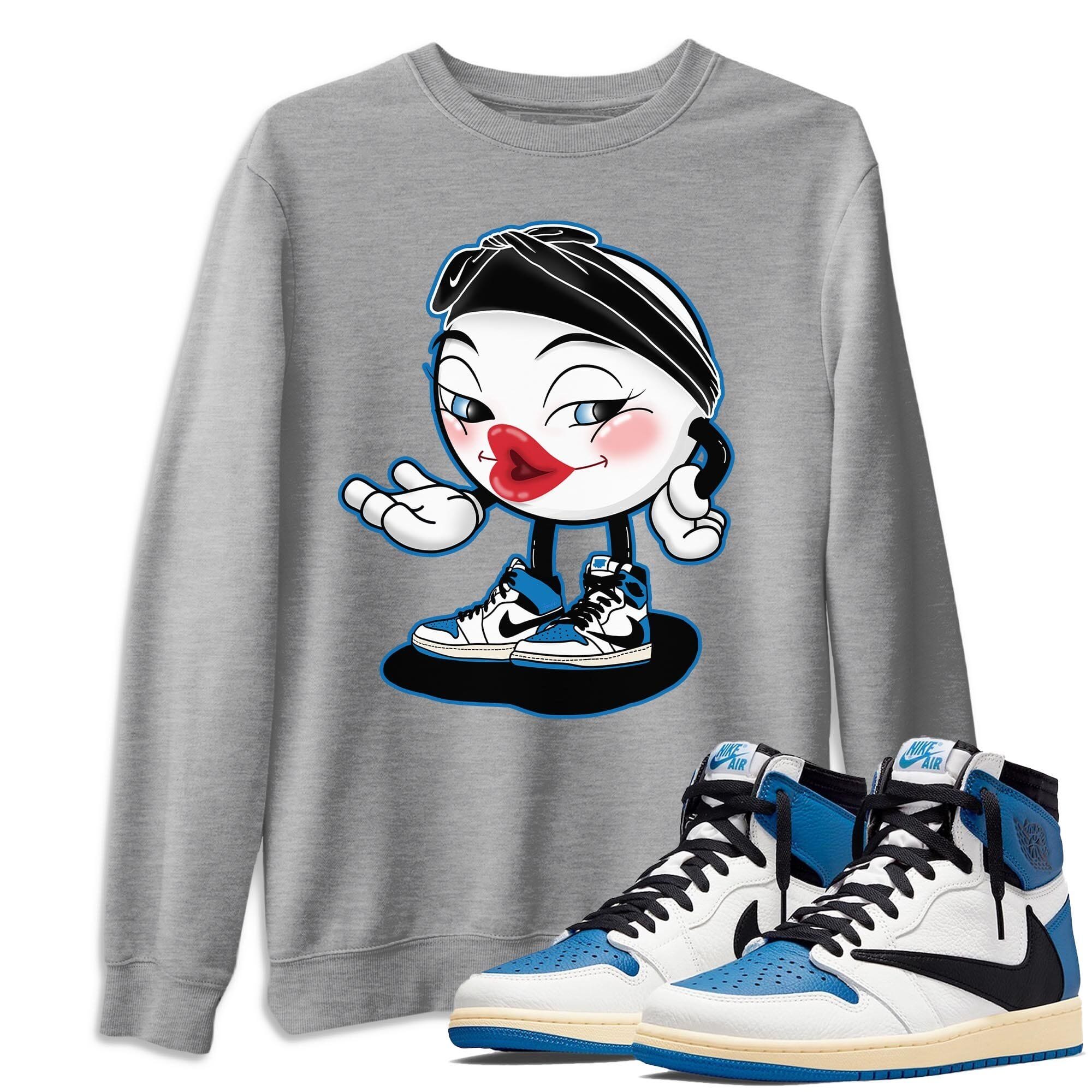 Jordan 1 Travis Scott Fragment Shirt To Match Jordans Sexy Emoji Sneaker Tees Jordan 1 Travis Scott Fragment Drip Gear Zone Sneaker Matching Clothing Unisex Shirts