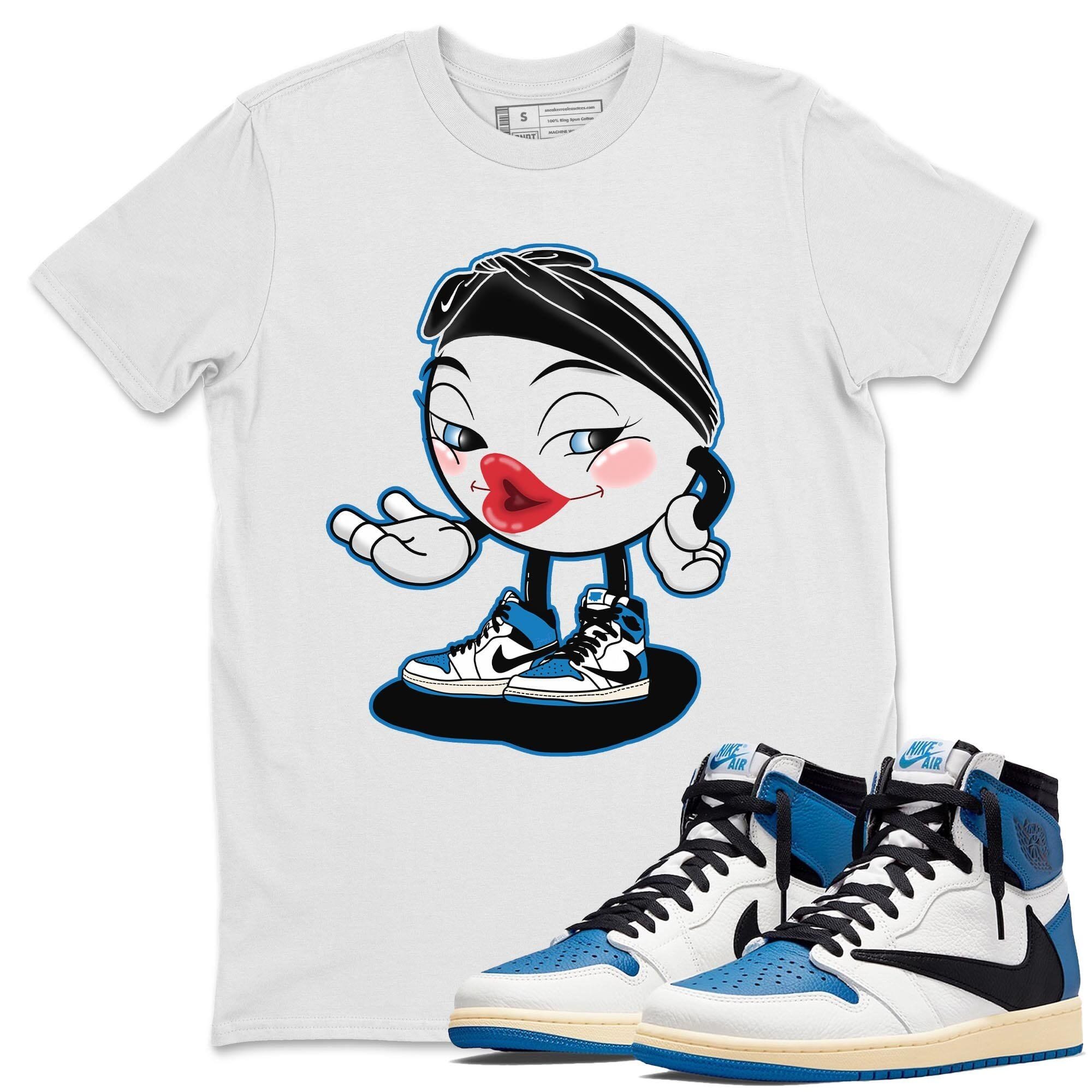 Jordan 1 Travis Scott Fragment Shirt To Match Jordans Sexy Emoji Sneaker Tees Jordan 1 Travis Scott Fragment Drip Gear Zone Sneaker Matching Clothing Unisex Shirts