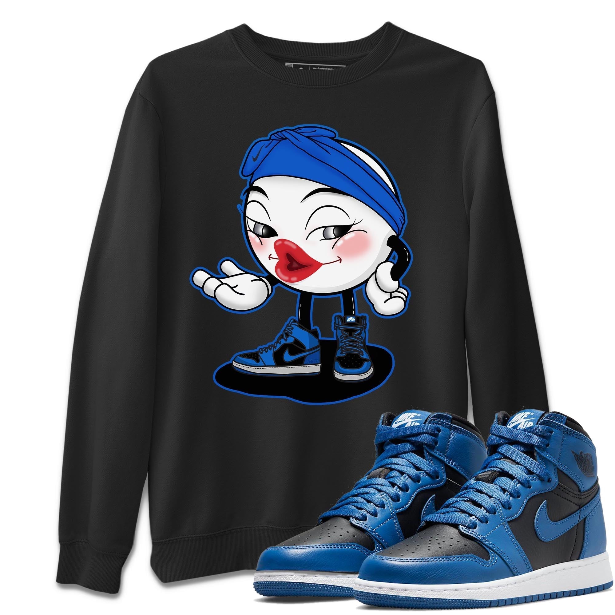 Jordan 1 Dark Marina Blue Sneaker Matching T-Shirt Sexy Emoji Sneaker Tees Jordan 1 Dark Marina Blue Sneaker Release Tees Crew Neck Tees