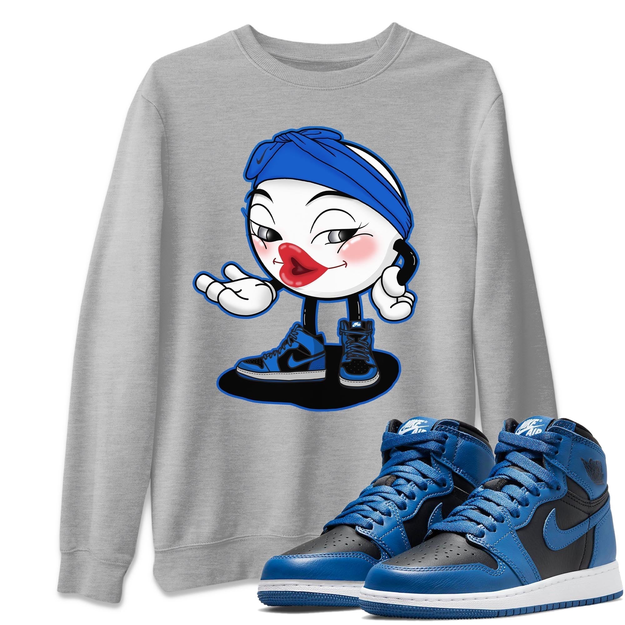Jordan 1 Dark Marina Blue Sneaker Matching T-Shirt Sexy Emoji Sneaker Tees Jordan 1 Dark Marina Blue Sneaker Release Tees Crew Neck Tees