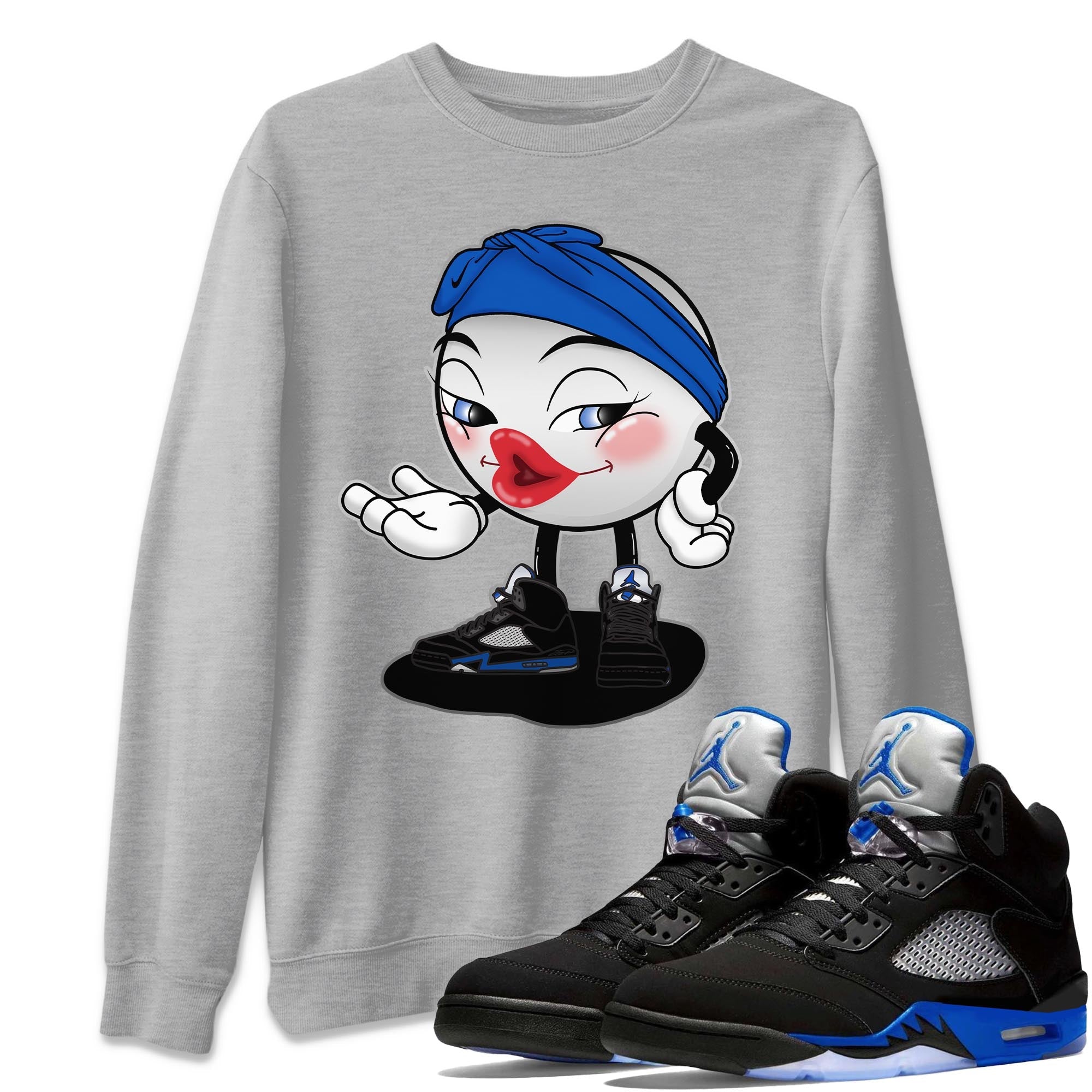 Jordan 5 Racer Blue Shirt To Match Jordans Sexy Emoji Sneaker Tees Jordan 5 Racer Blue Drip Gear Zone Sneaker Matching Clothing Unisex Shirts