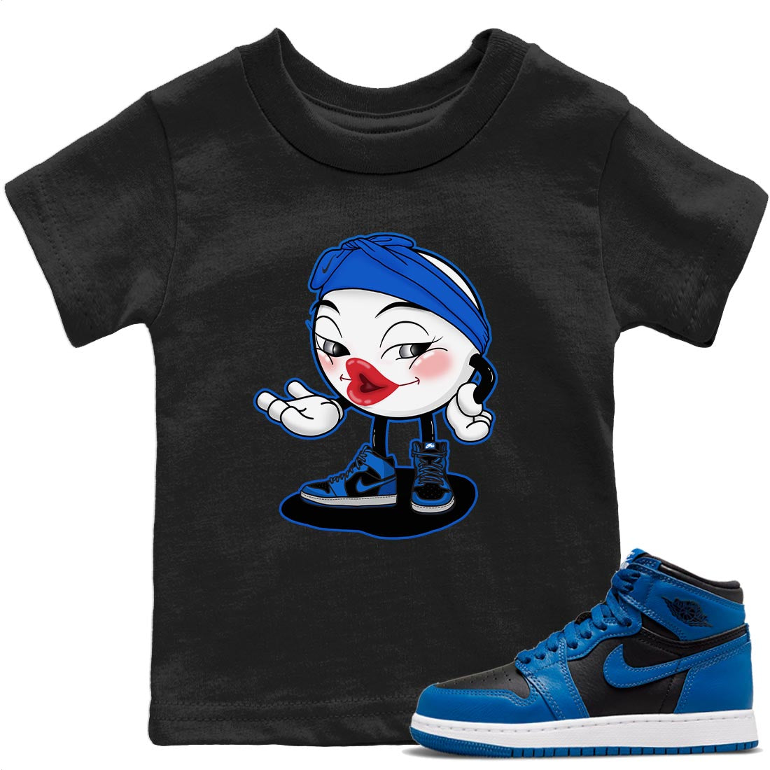 Jordan 1 Dark Marina Blue Sneaker Matching T-Shirt Sexy Emoji Sneaker Tees Jordan 1 Dark Marina Blue Sneaker Release Tees Kids Shirts