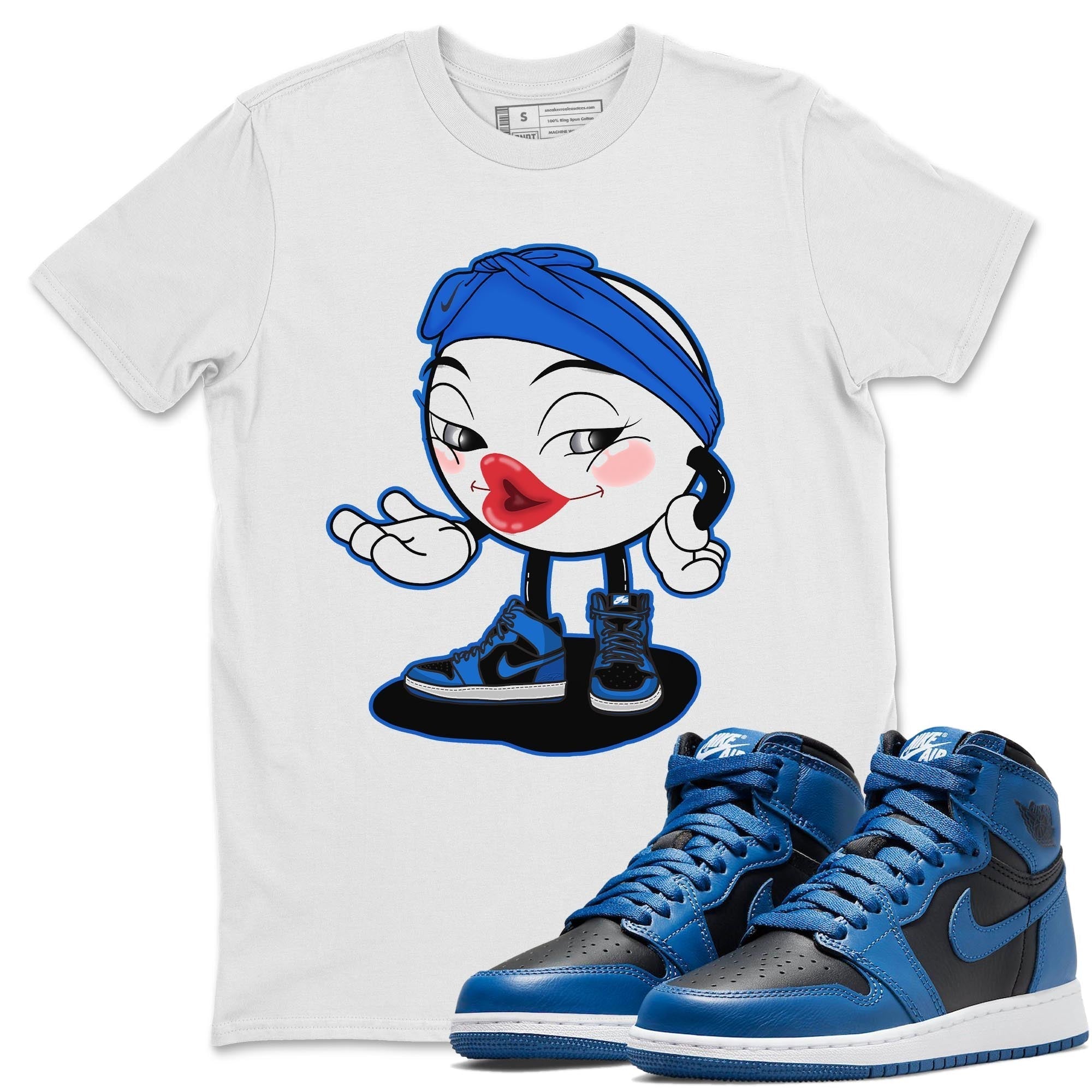 Jordan 1 Dark Marina Blue Sneaker Matching T-Shirt Sexy Emoji Sneaker Tees Jordan 1 Dark Marina Blue Sneaker Release Tees Crew Neck Tees