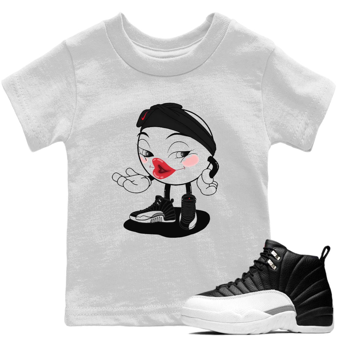 Jordan 12 Playoffs Sneaker Matching T-Shirt Sexy Emoji Sneaker Tees Jordan 12 Playoffs Sneaker Release Tees Kids Shirts