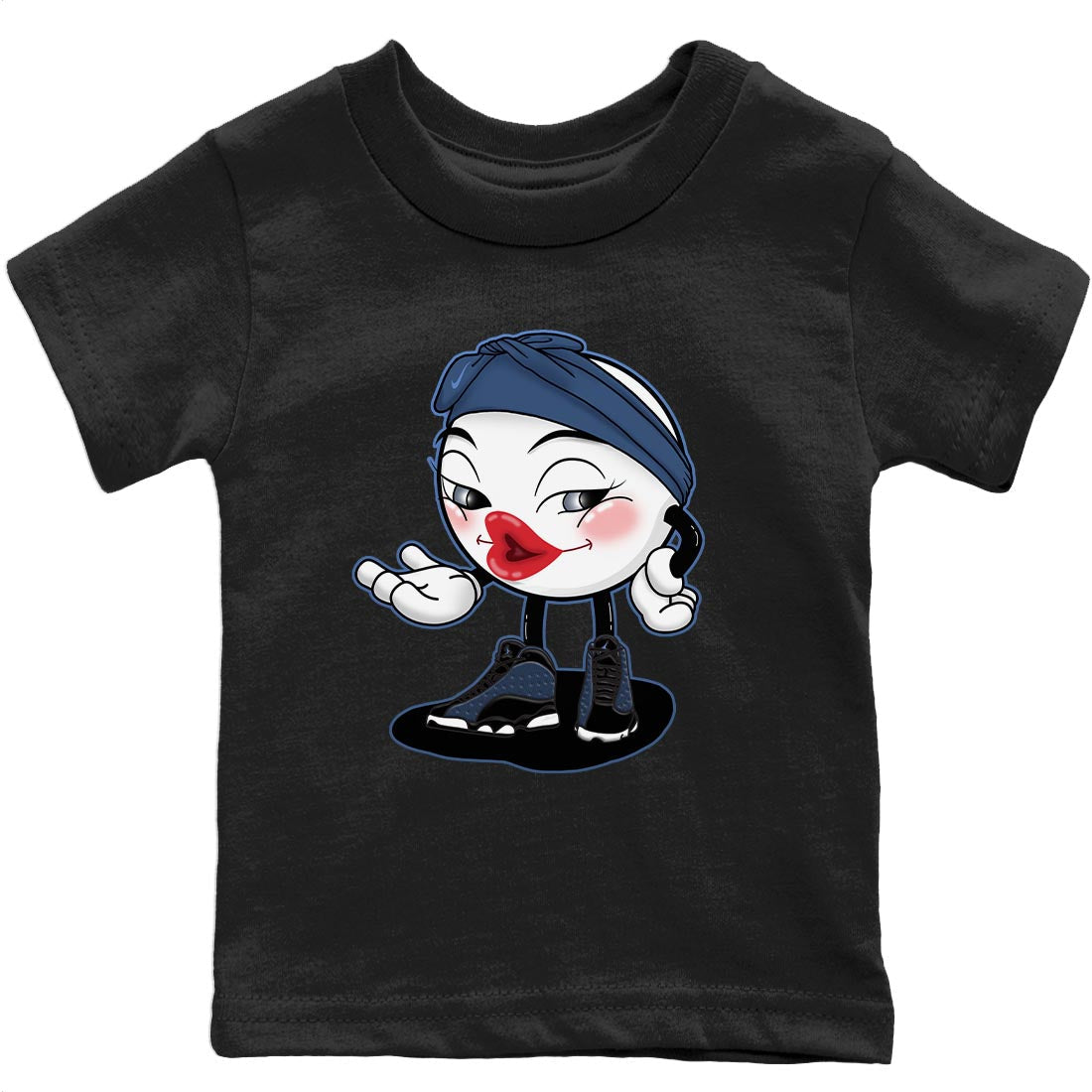 Jordan 13 Brave Blue Sneaker Matching T-Shirt Sexy Emoji Sneaker Tees Jordan 13 Brave Blue Sneaker Release Tees Kids Shirts