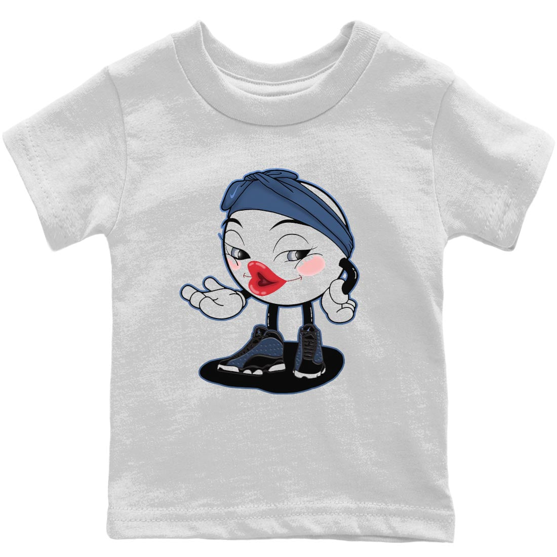 Jordan 13 Brave Blue Sneaker Matching T-Shirt Sexy Emoji Sneaker Tees Jordan 13 Brave Blue Sneaker Release Tees Kids Shirts