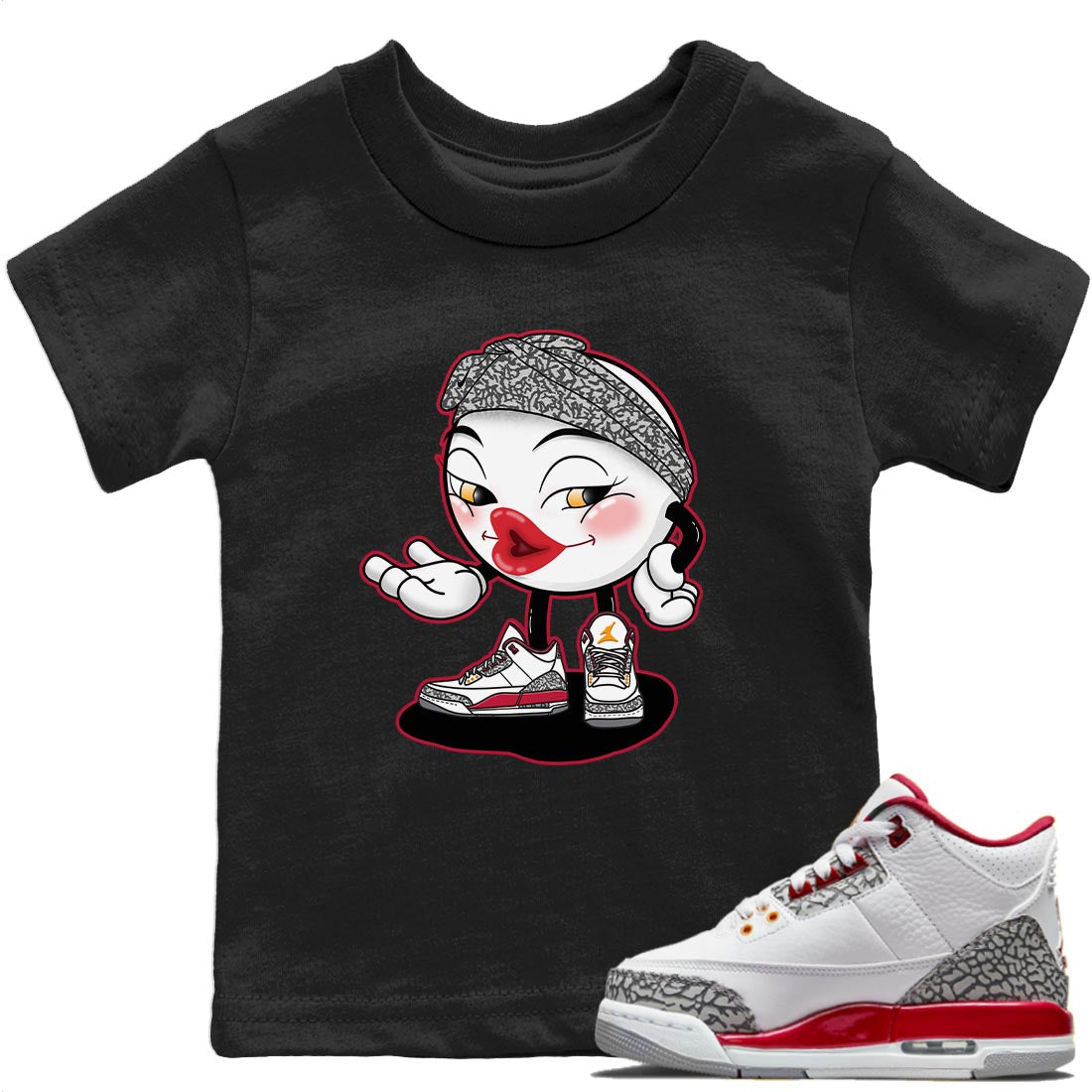 Jordan 3 Cardinal Sneaker Matching T-Shirt Sexy Emoji Sneaker Tees Jordan 3 Cardinal Sneaker Release Tees Kids Shirts