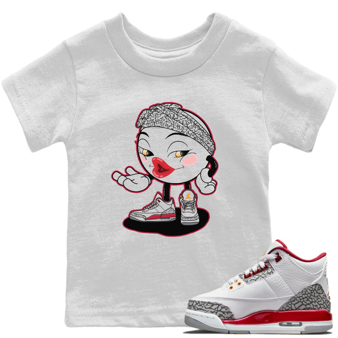 Jordan 3 Cardinal Sneaker Matching T-Shirt Sexy Emoji Sneaker Tees Jordan 3 Cardinal Sneaker Release Tees Kids Shirts
