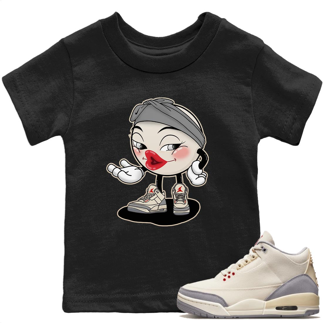 Jordan 3 Muslin Sneaker Matching T-Shirt Sexy Emoji Sneaker Tees Jordan 3 Muslin Sneaker Release Tees Kids Shirts