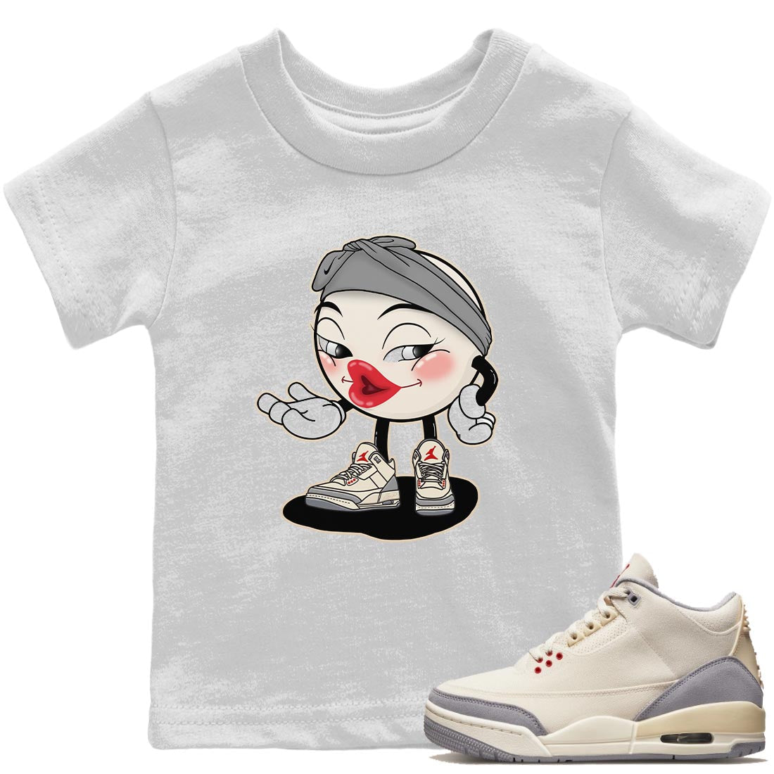 Jordan 3 Muslin Sneaker Matching T-Shirt Sexy Emoji Sneaker Tees Jordan 3 Muslin Sneaker Release Tees Kids Shirts