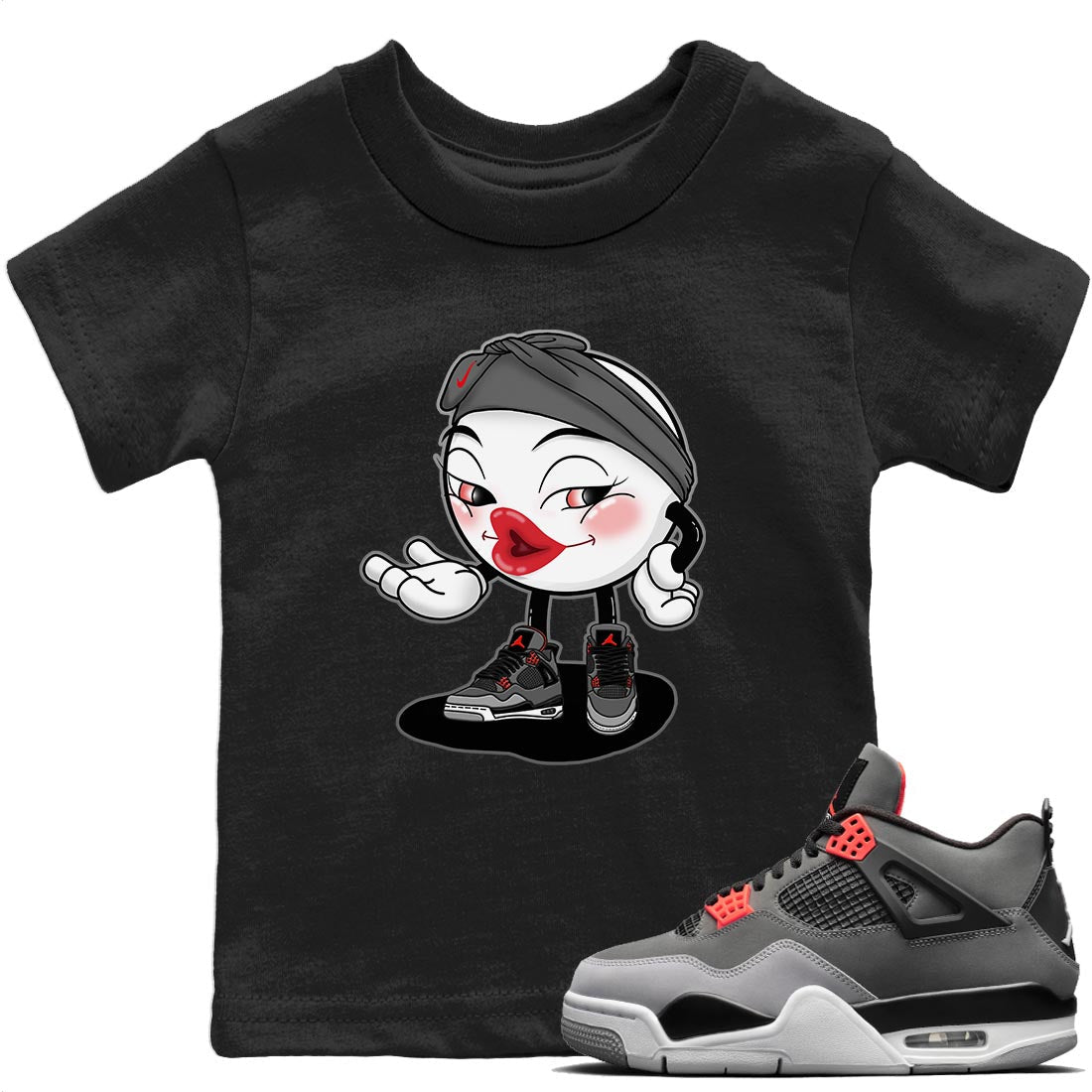 Jordan 4 Infrared Sneaker Matching T-Shirt Sexy Emoji Sneaker Tees Jordan 4 Infrared Sneaker Release Tees Kids Shirts