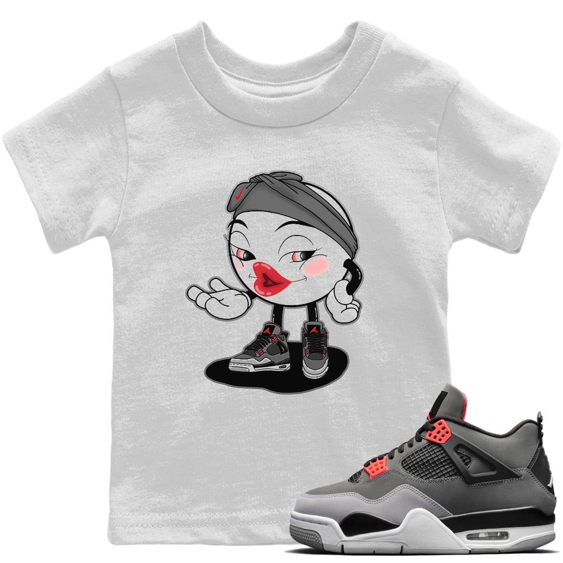 Jordan 4 Infrared Sneaker Matching T-Shirt Sexy Emoji Sneaker Tees Jordan 4 Infrared Sneaker Release Tees Kids Shirts