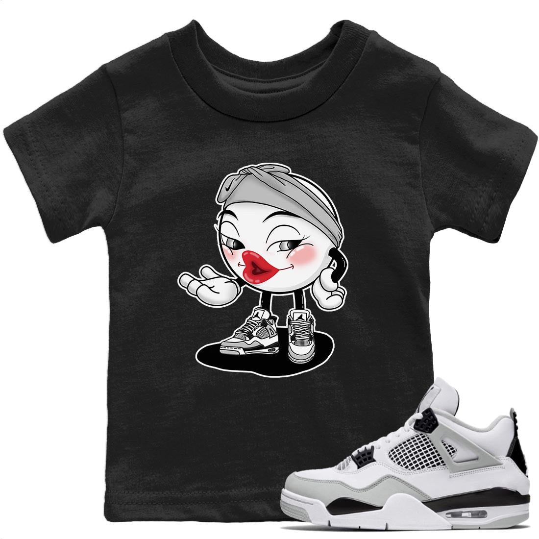 Jordan 4 Military Black Sneaker Matching T-Shirt Sexy Emoji Sneaker Tees Jordan 4 Military Black Sneaker Release Tees Kids Shirts