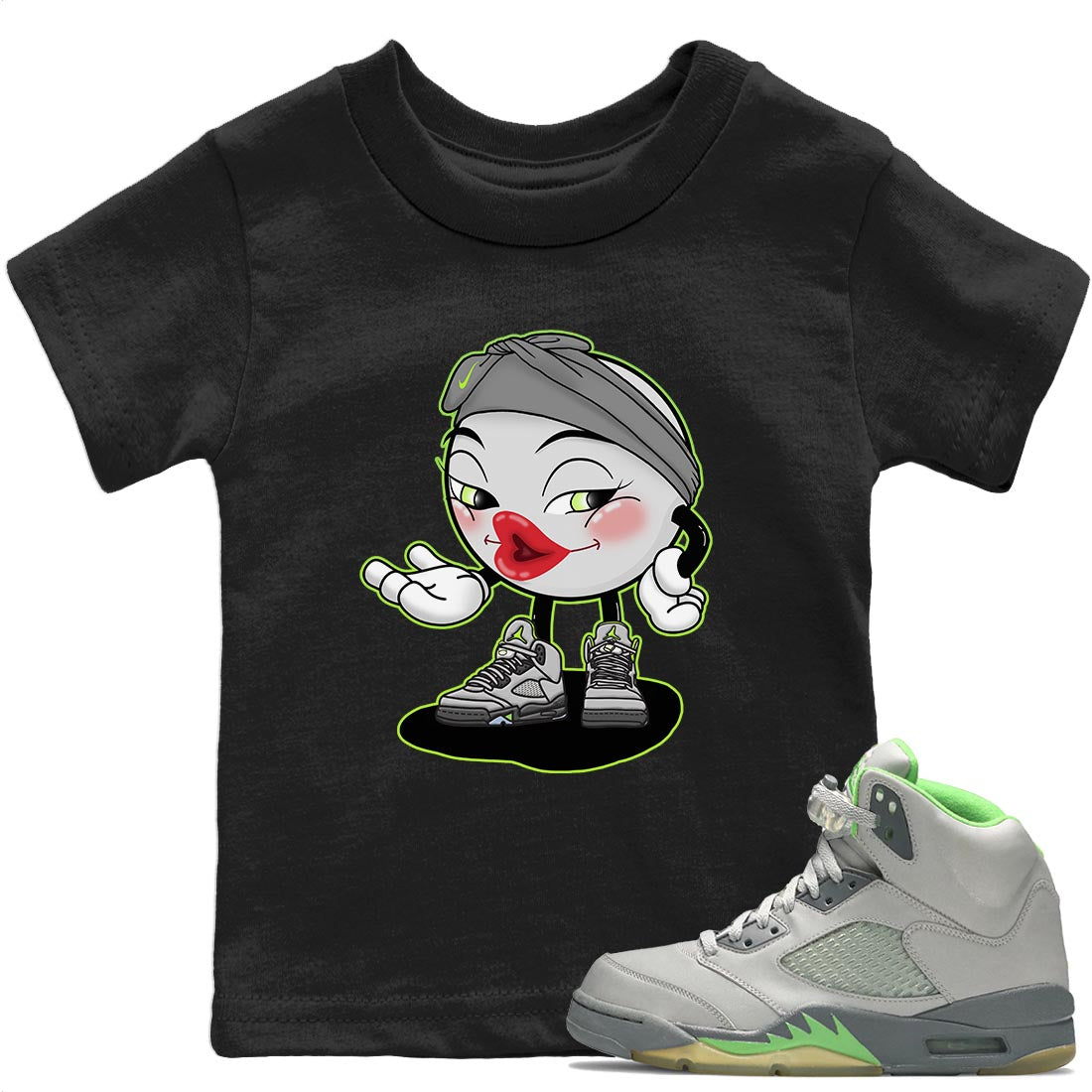 Jordan 5 Green Bean Sneaker Matching T-Shirt Sexy Emoji Sneaker Tees Jordan 5 Green Bean Sneaker Release Tees Kids Shirts