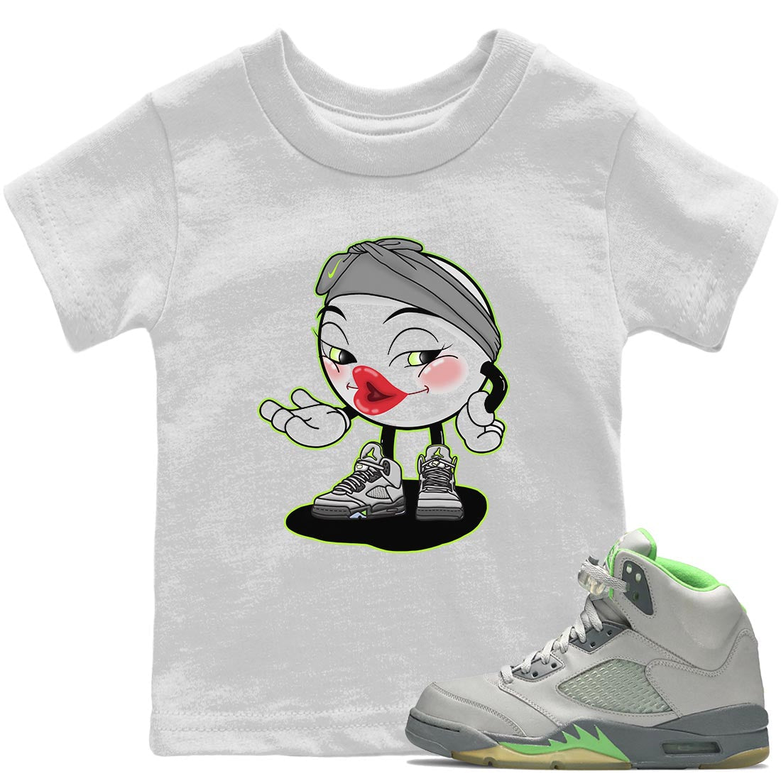 Jordan 5 Green Bean Sneaker Matching T-Shirt Sexy Emoji Sneaker Tees Jordan 5 Green Bean Sneaker Release Tees Kids Shirts