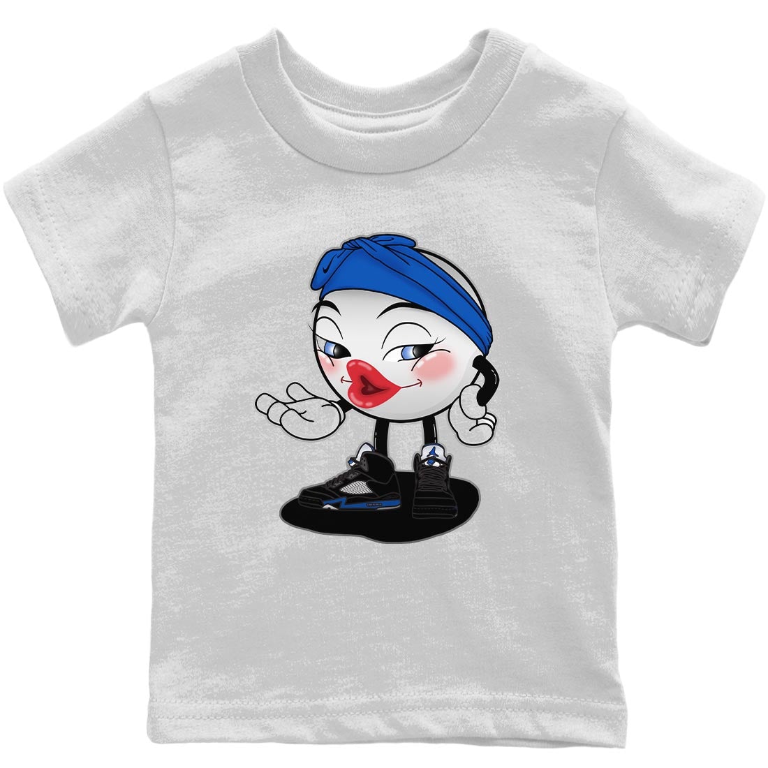 Jordan 5 Racer Blue Sneaker Matching T-Shirt Sexy Emoji Sneaker Tees Jordan 5 Racer Blue Sneaker Release Tees Kids Shirts