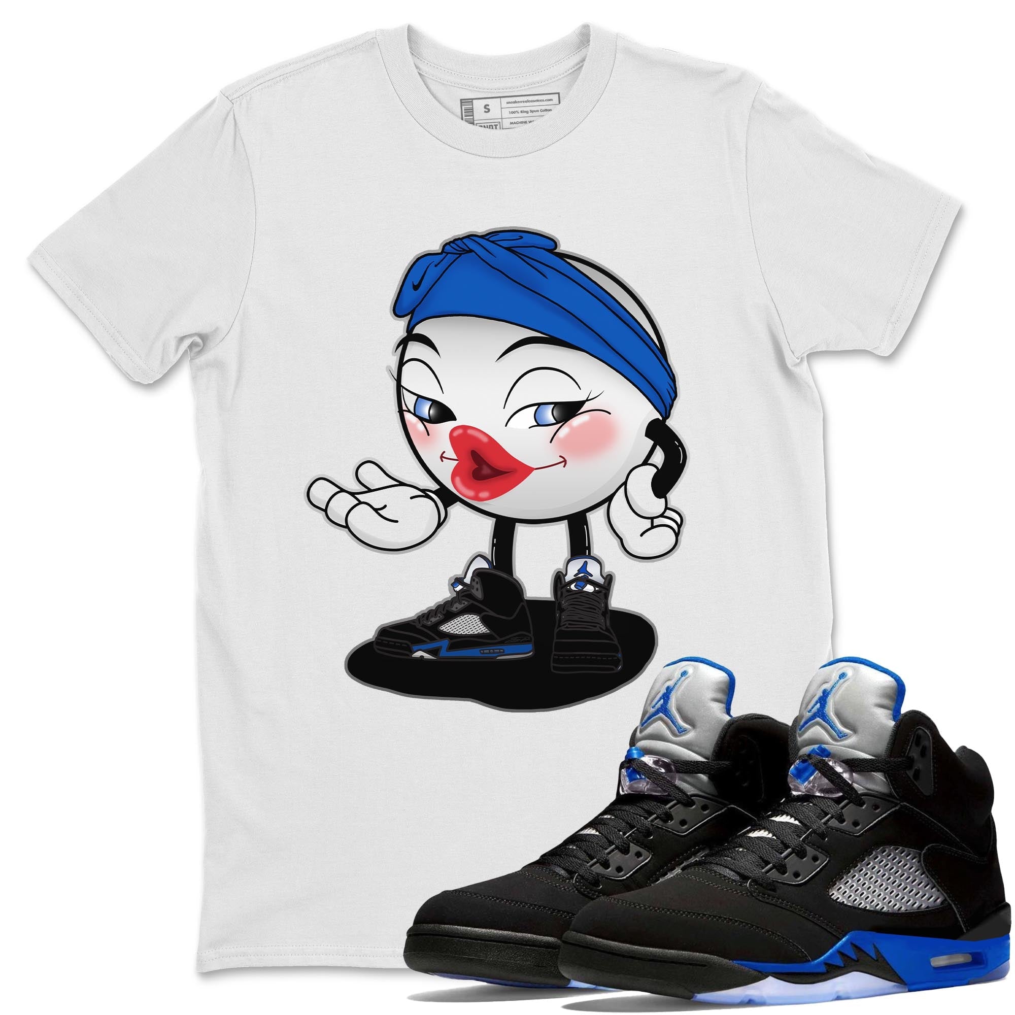 Jordan 5 Racer Blue Shirt To Match Jordans Sexy Emoji Sneaker Tees Jordan 5 Racer Blue Drip Gear Zone Sneaker Matching Clothing Unisex Shirts