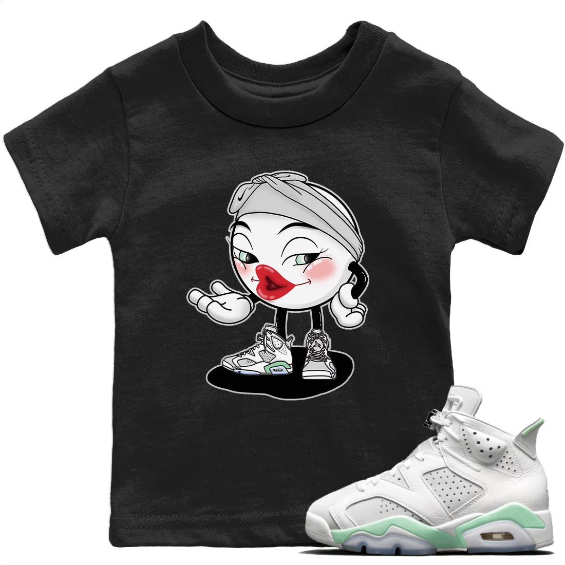 Jordan 6 Mint Foam Sneaker Matching T-Shirt Sexy Emoji Sneaker Tees Jordan 6 Mint Foam Sneaker Release Tees Kids Shirts