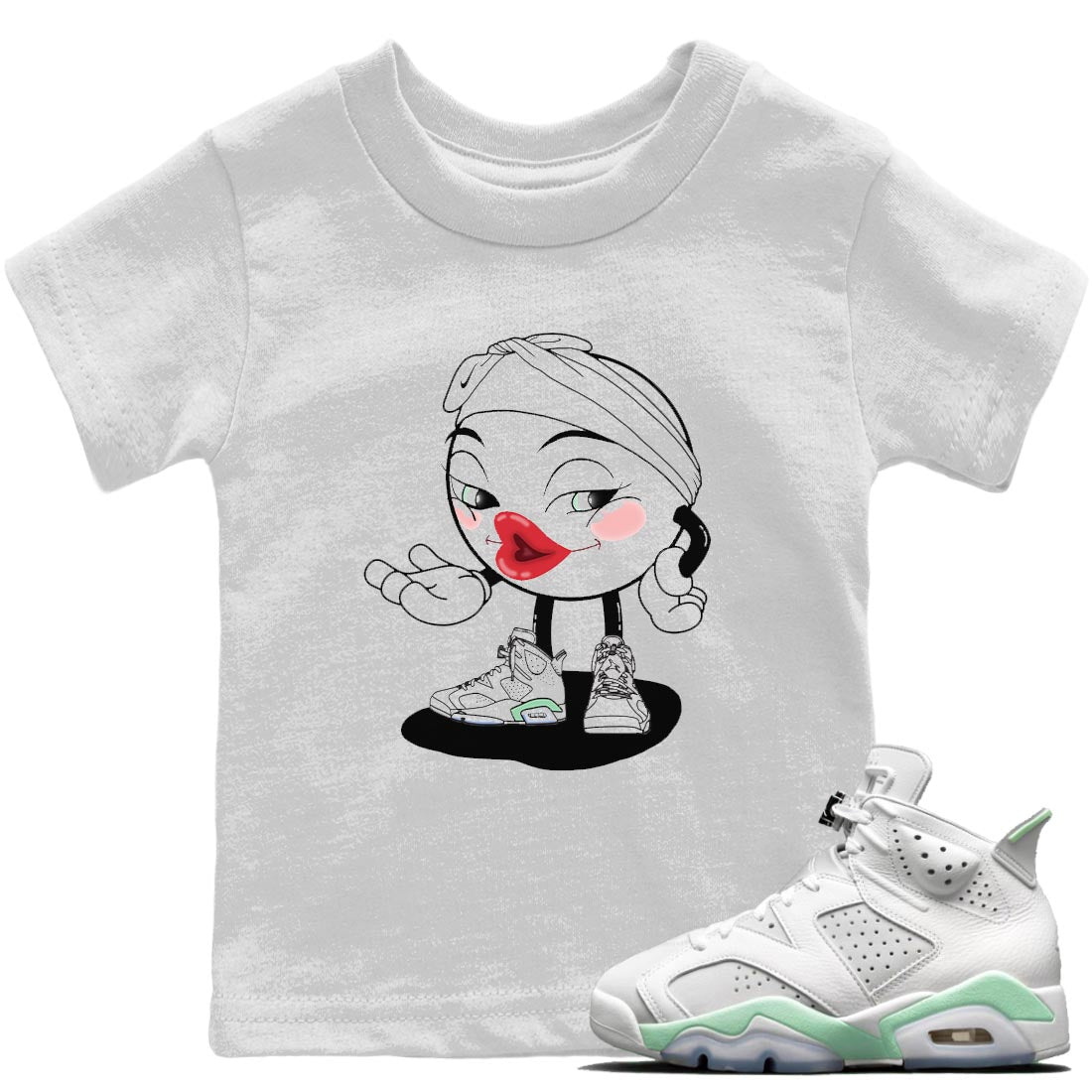 Jordan 6 Mint Foam Sneaker Matching T-Shirt Sexy Emoji Sneaker Tees Jordan 6 Mint Foam Sneaker Release Tees Kids Shirts