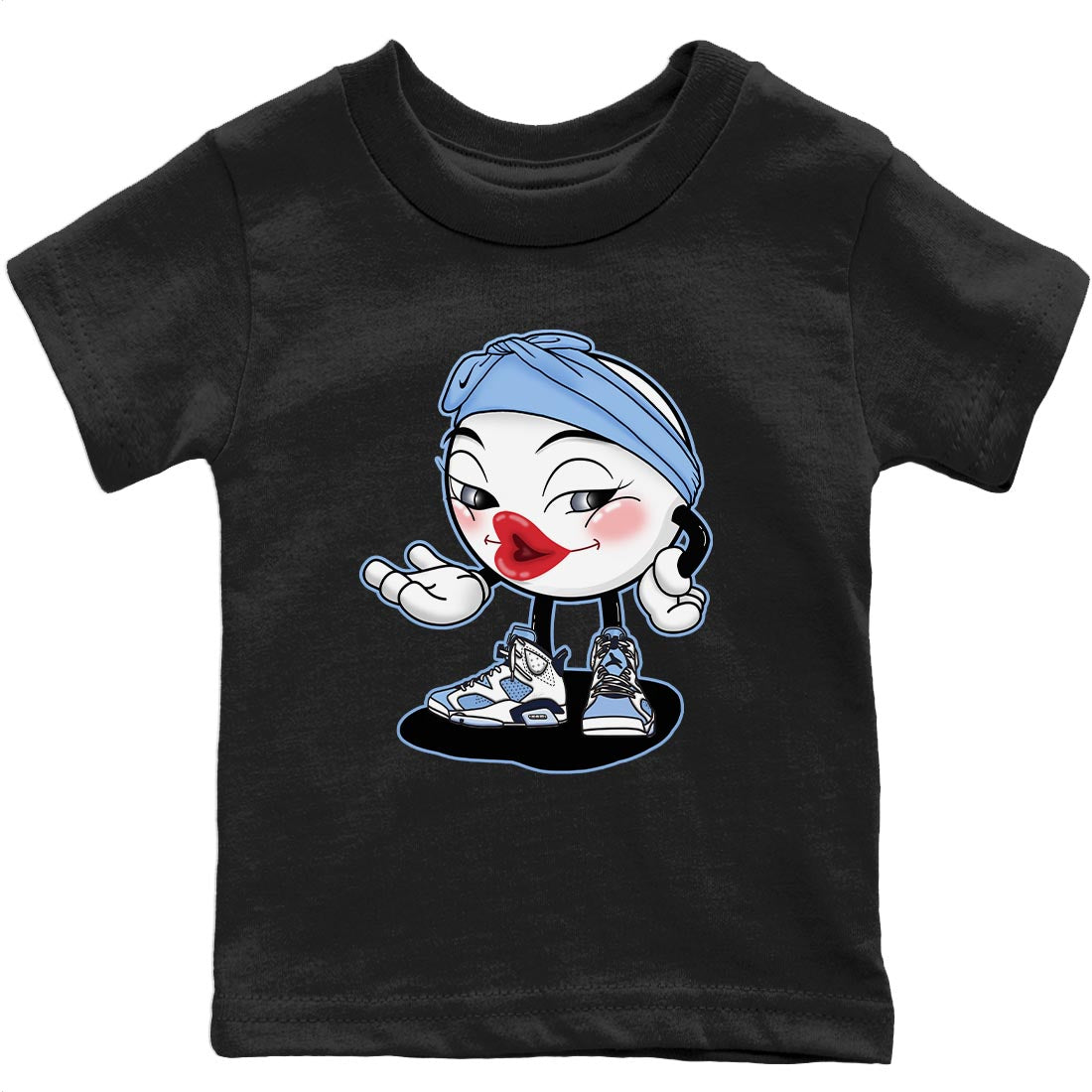 Jordan 6 UNC Shirt To Match Jordans Sexy Emoji Sneaker Tees Jordan 6 UNC Drip Gear Zone Sneaker Matching Clothing Kids Shirts