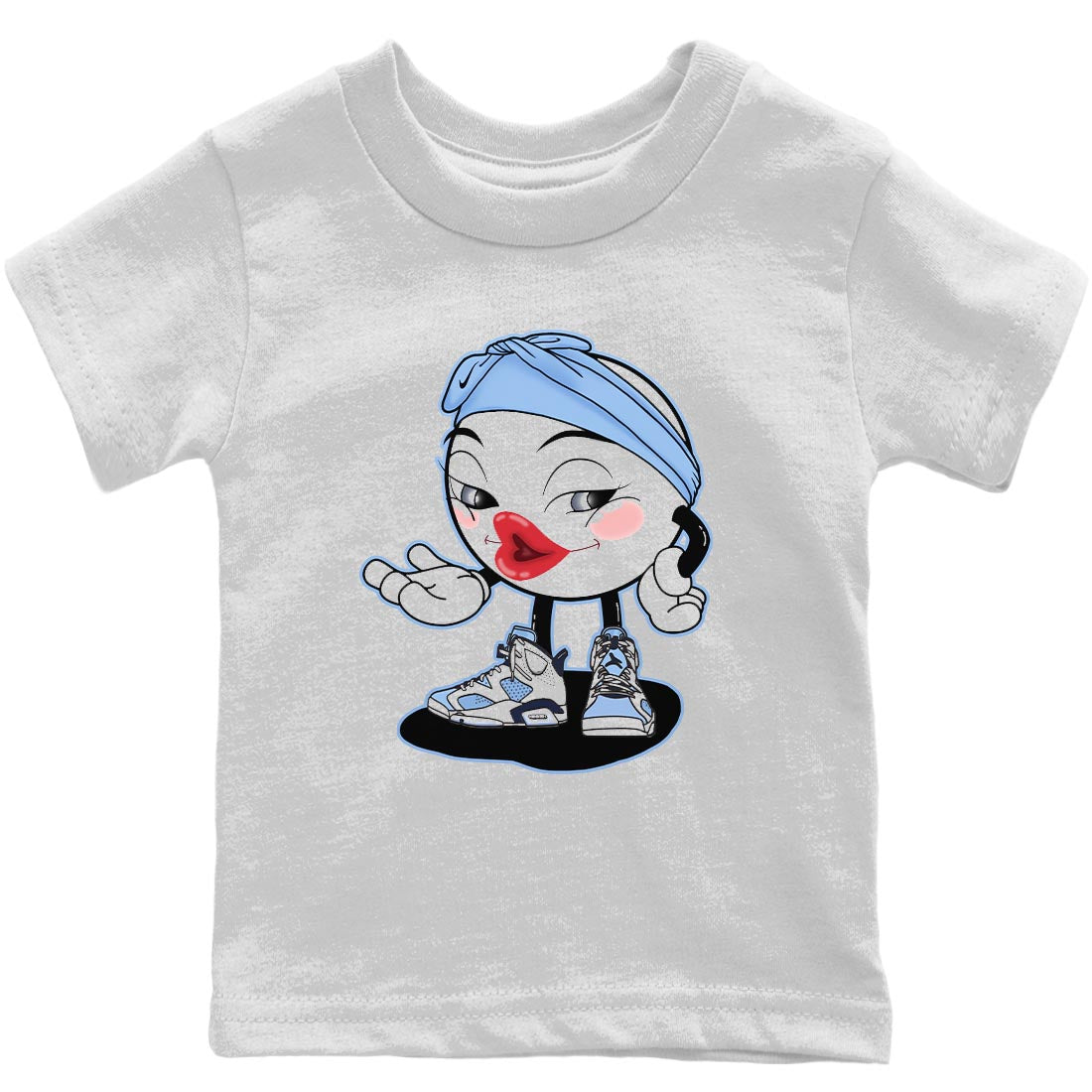 Jordan 6 UNC Shirt To Match Jordans Sexy Emoji Sneaker Tees Jordan 6 UNC Drip Gear Zone Sneaker Matching Clothing Kids Shirts