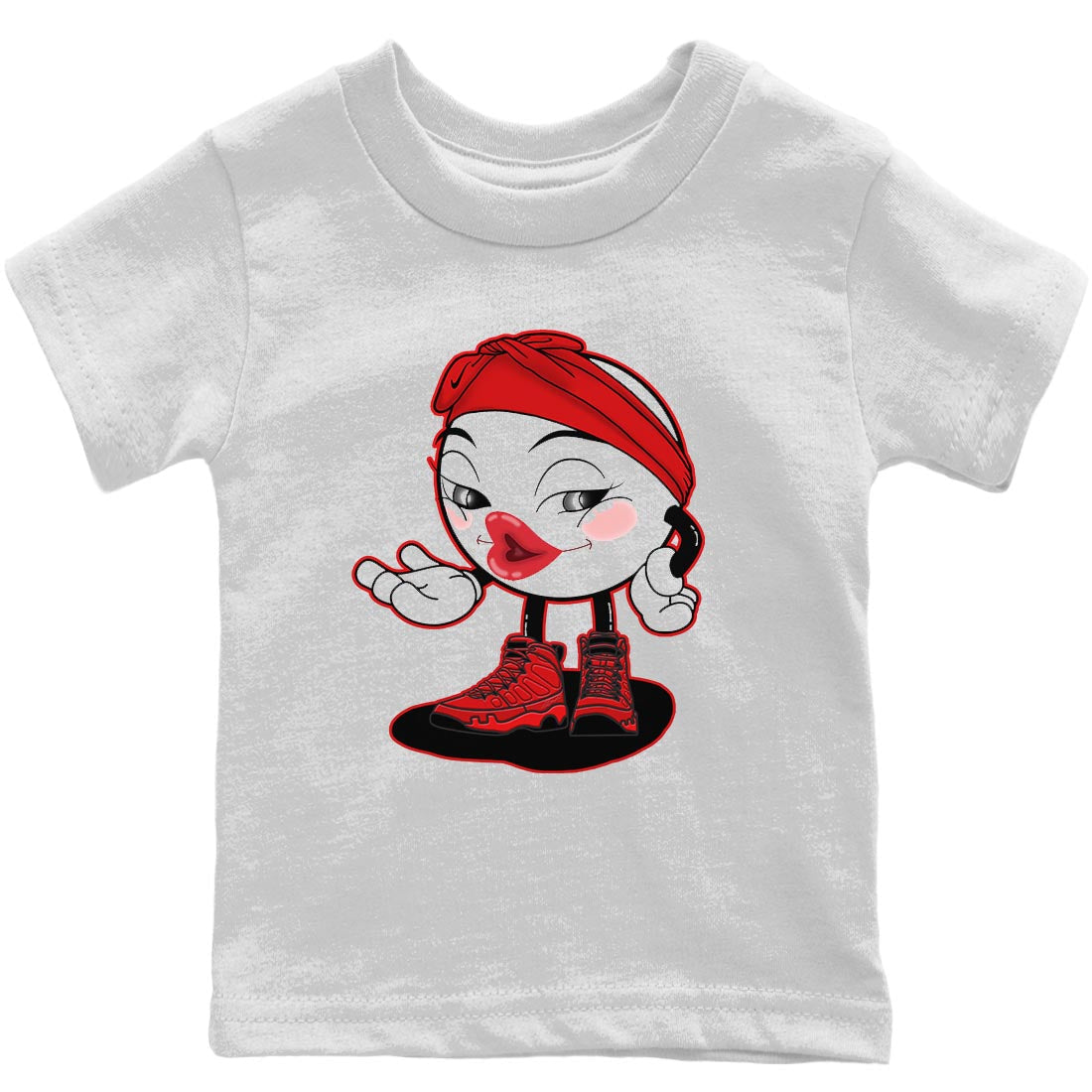 Jordan 9 Chile Red Shirt To Match Jordans Sexy Emoji Sneaker Tees Jordan 9 Chile Red Drip Gear Zone Sneaker Matching Clothing Kids Shirts