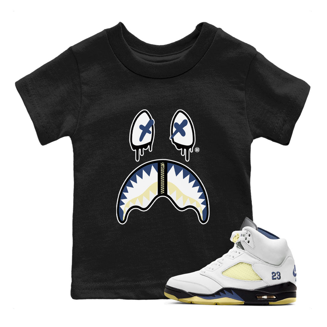 Air Jordan 5 A Ma Maniere x Dawn shirt to match jordans Shark Face sneaker tees Air Jordan 5 A Ma Maniere x Photon Dust Drip Gear Zone Streetwear Brand Sneaker Matching Shirt Baby Toddler Black 1 T-Shirt