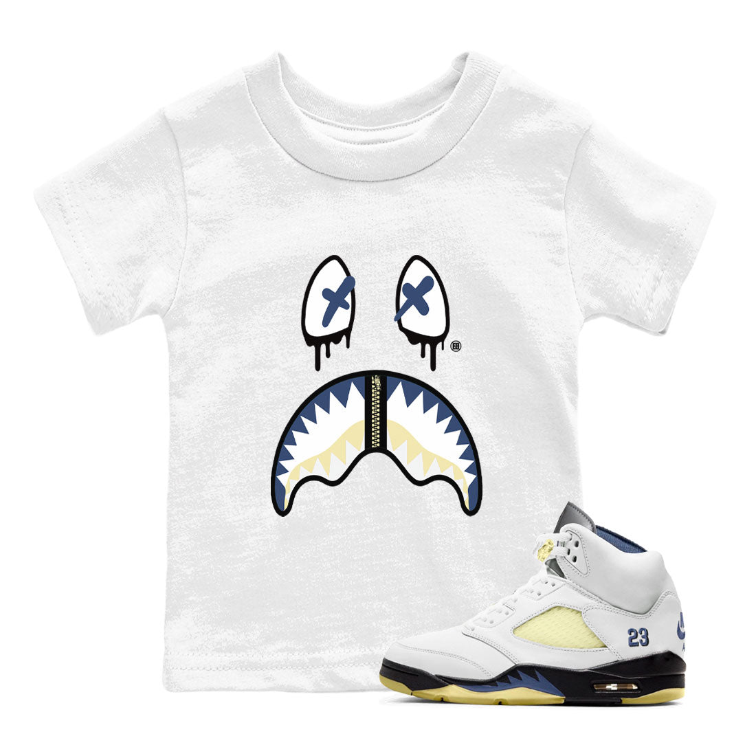 Air Jordan 5 A Ma Maniere x Dawn shirt to match jordans Shark Face sneaker tees Air Jordan 5 A Ma Maniere x Photon Dust Drip Gear Zone Streetwear Brand Sneaker Matching Shirt Baby Toddler White 1 T-Shirt