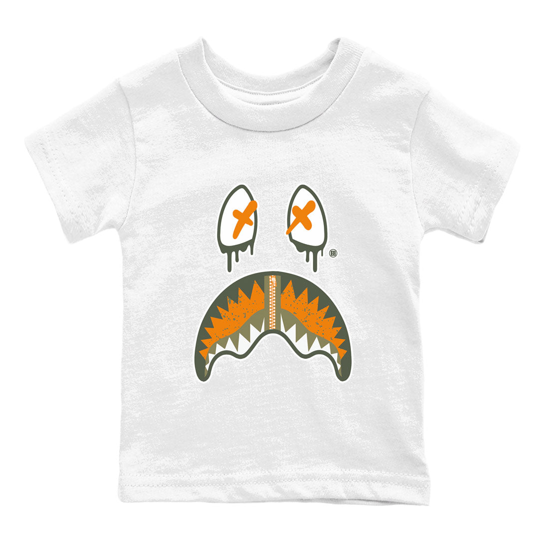 Air Jordan 5 Retro Olive shirt to match jordans Shark Face sneaker tees Air Jordan 5 Olive Drip Gear Zone Sneaker Matching Cotton Shirt baby toddler White 2 cotton Shirt