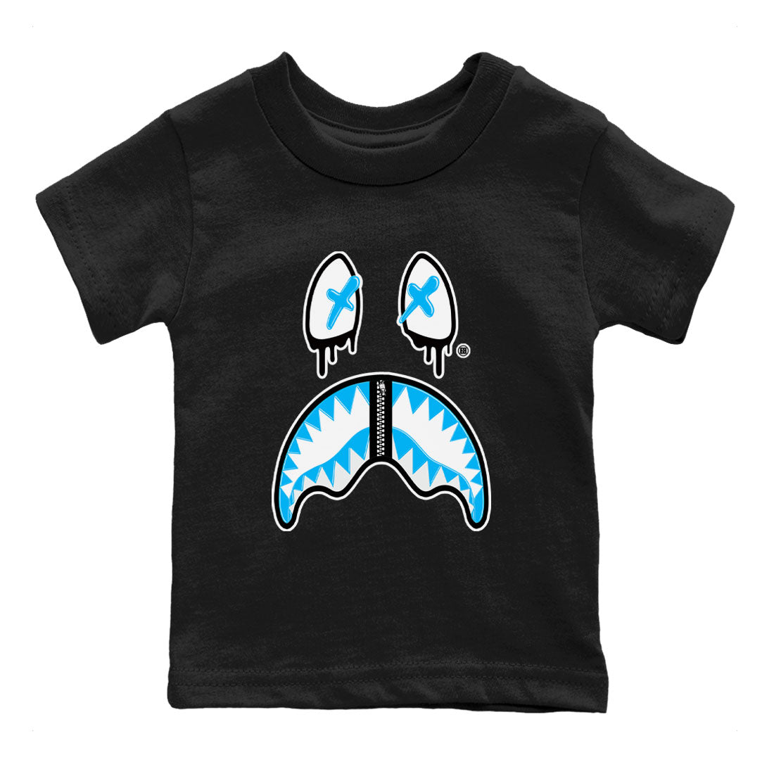 AJ9 Powder Blue shirt to match jordans Shark Face sneaker tees Air Jordan 9 Powder Blue Drip Gear Zone baby toddler Black 2 cotton Shirt