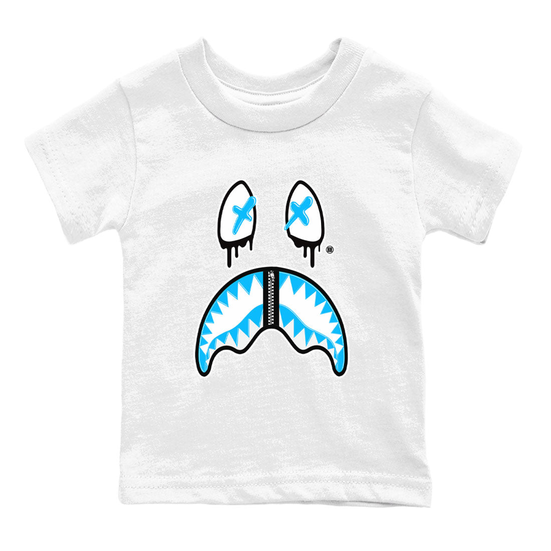 AJ9 Powder Blue shirt to match jordans Shark Face sneaker tees Air Jordan 9 Powder Blue Drip Gear Zone baby toddler White 2 cotton Shirt