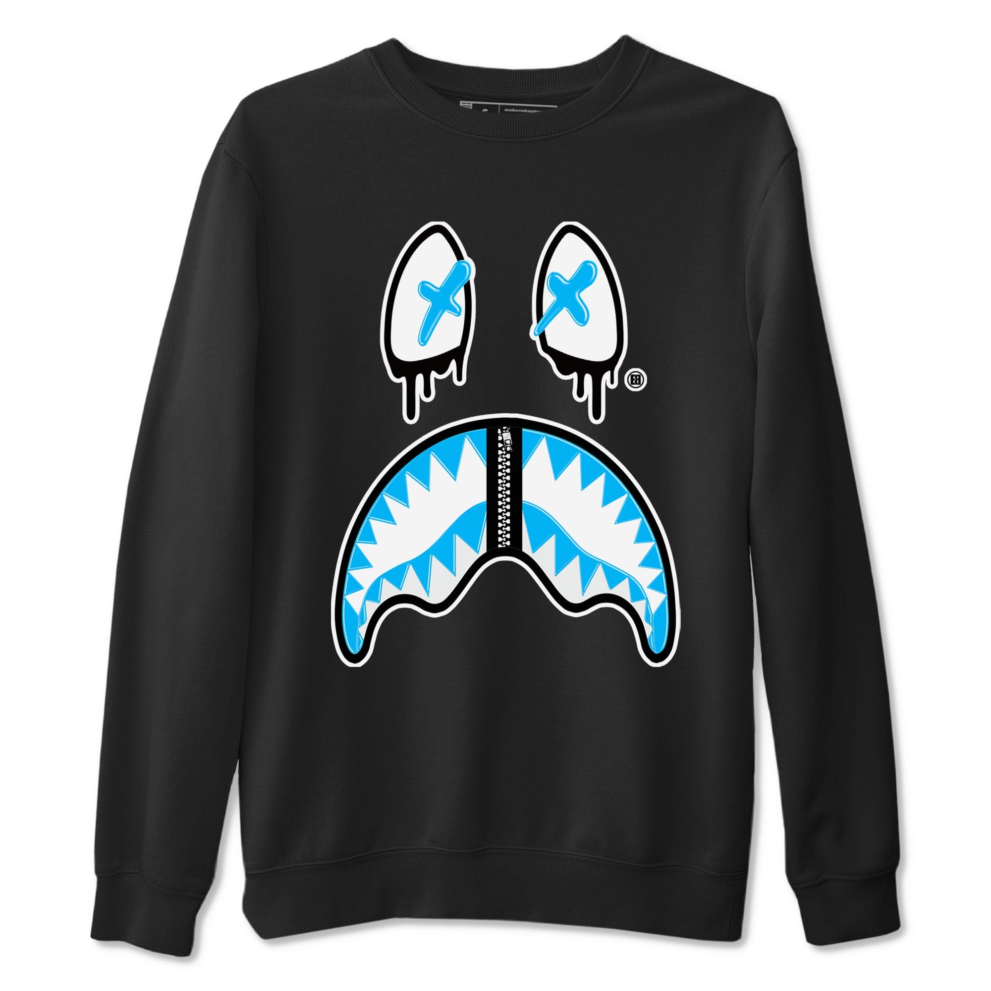 AJ9 Powder Blue shirt to match jordans Shark Face sneaker tees Air Jordan 9 Powder Blue Drip Gear Zone unisex cotton Black 2 crew neck shirt