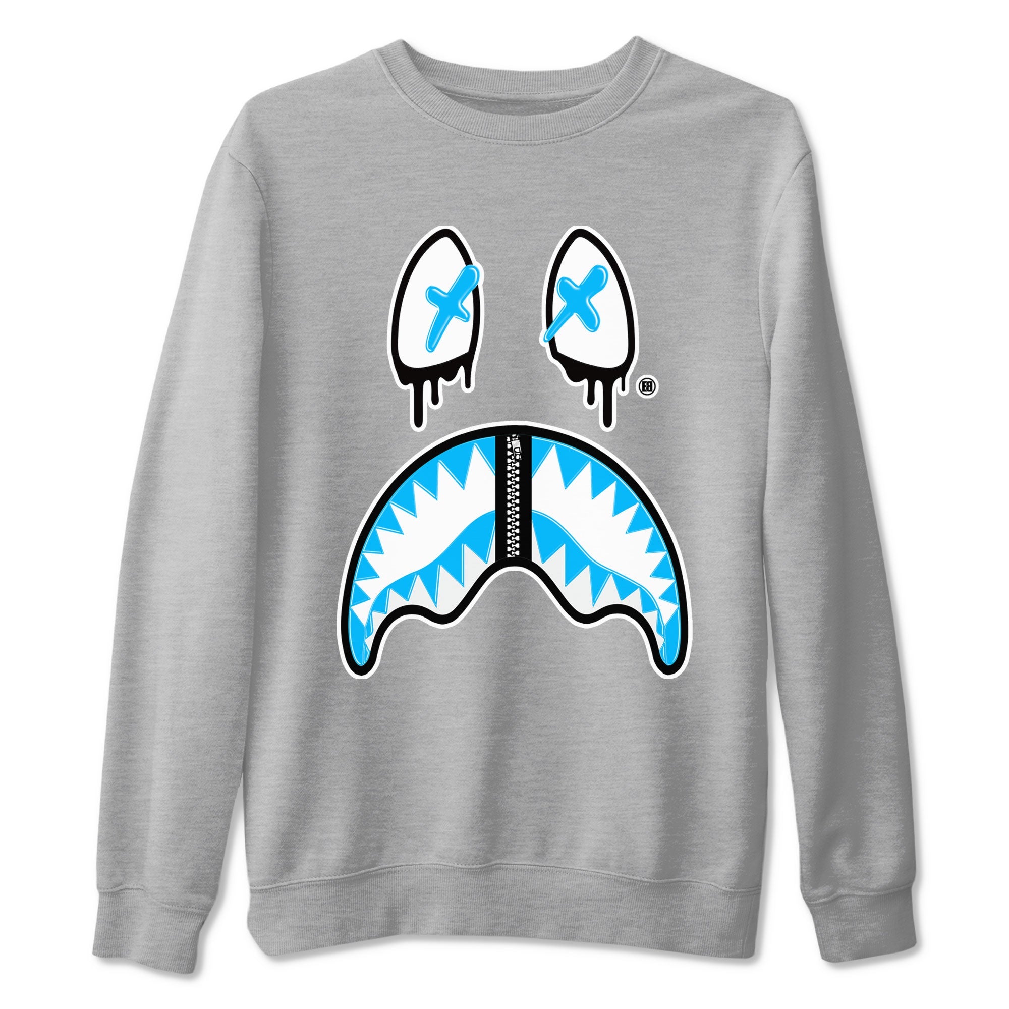 AJ9 Powder Blue shirt to match jordans Shark Face sneaker tees Air Jordan 9 Powder Blue Drip Gear Zone unisex cotton Heather Grey 2 crew neck shirt