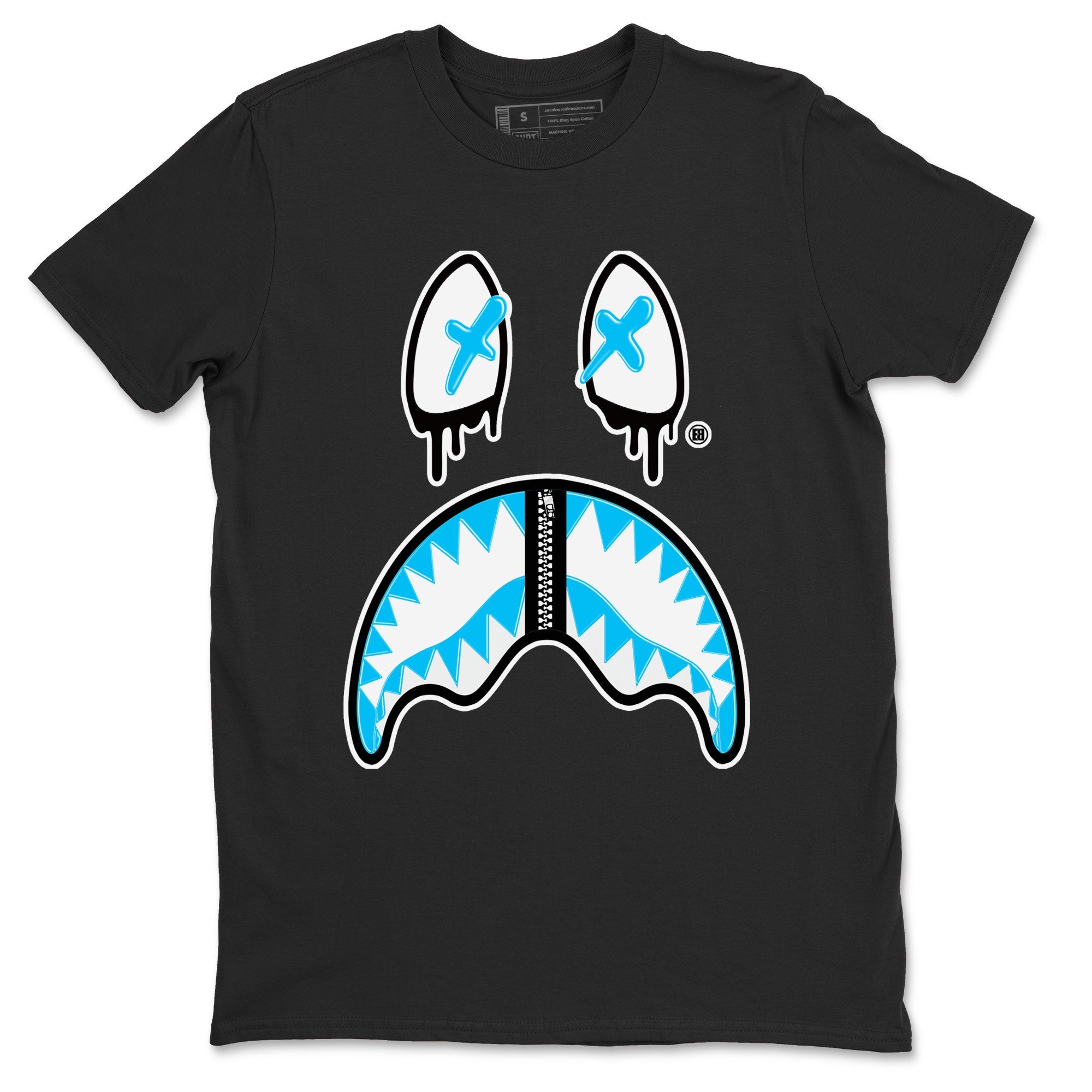 AJ9 Powder Blue shirt to match jordans Shark Face sneaker tees Air Jordan 9 Powder Blue Drip Gear Zone unisex cotton Black 2 crew neck shirt