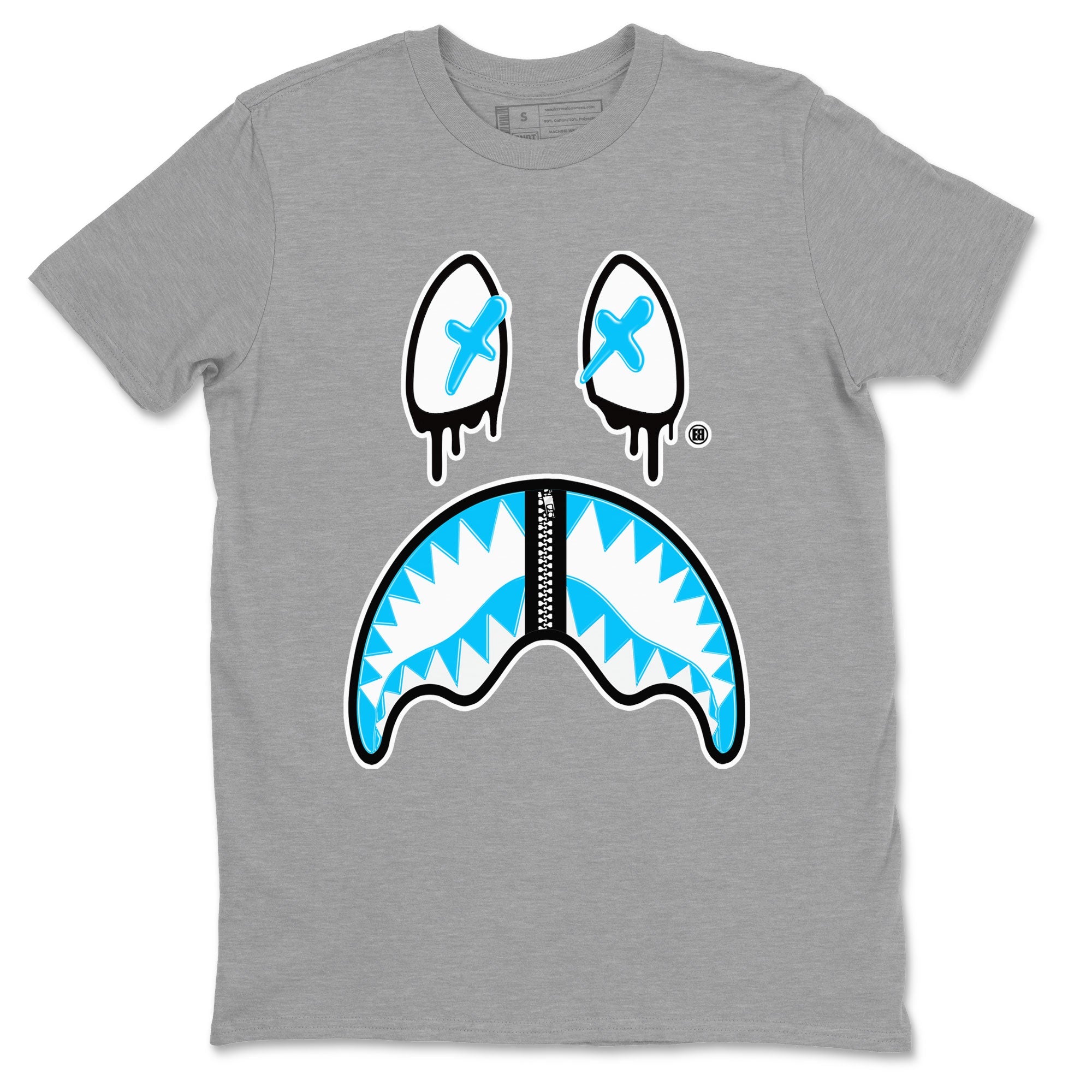 AJ9 Powder Blue shirt to match jordans Shark Face sneaker tees Air Jordan 9 Powder Blue Drip Gear Zone unisex cotton Heather Grey 2 crew neck shirt