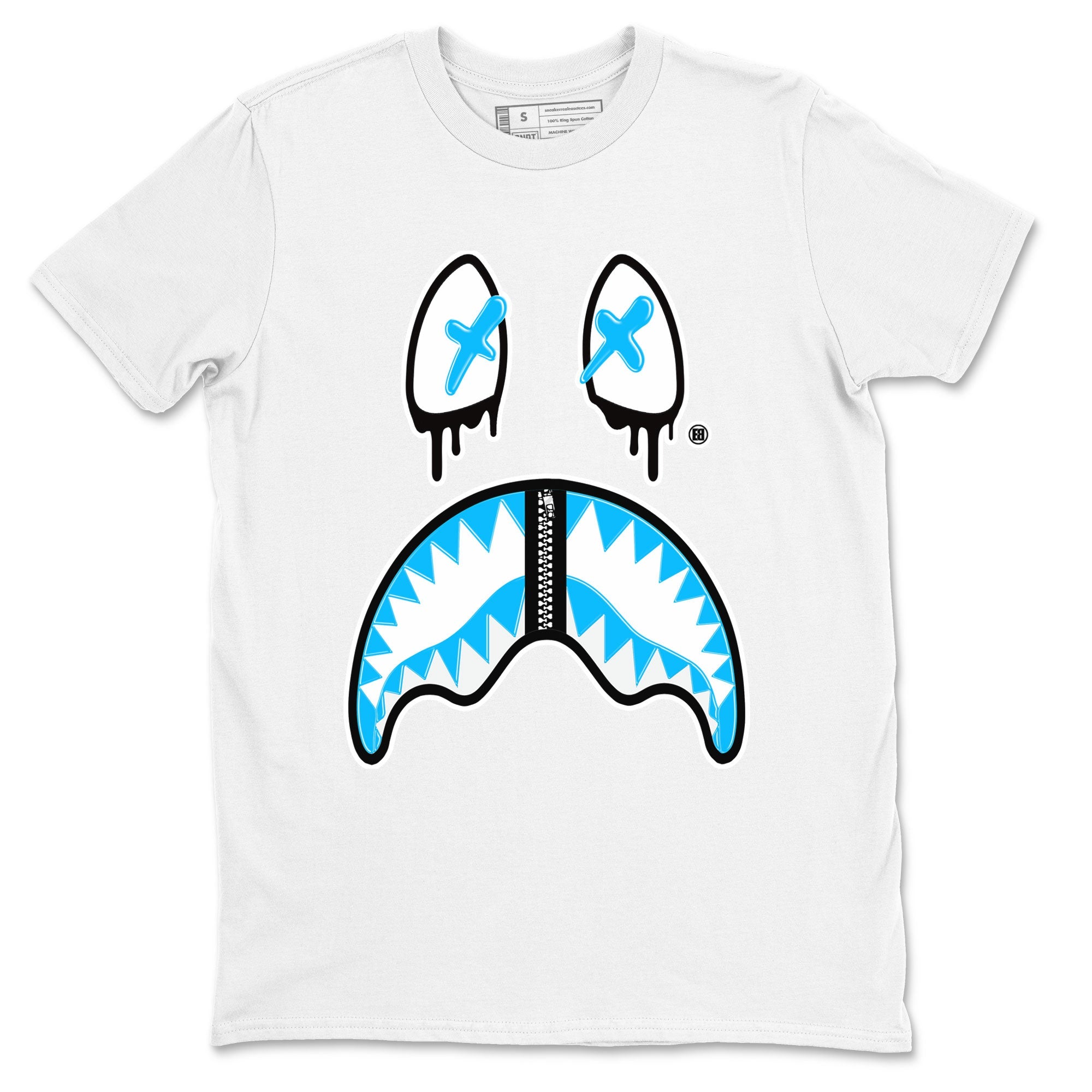 AJ9 Powder Blue shirt to match jordans Shark Face sneaker tees Air Jordan 9 Powder Blue Drip Gear Zone unisex cotton White 2 crew neck shirt