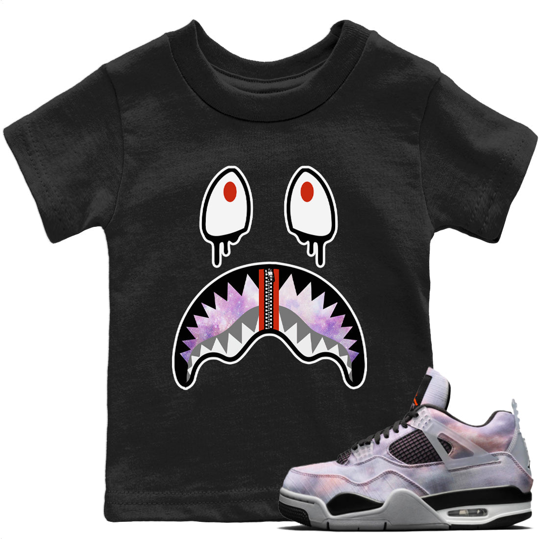 Jordan 4 Zen Master Sneaker Matching T-Shirt Shark Face Sneaker Tees Jordan 4 Zen Master Sneaker Release Tees Kids Shirts