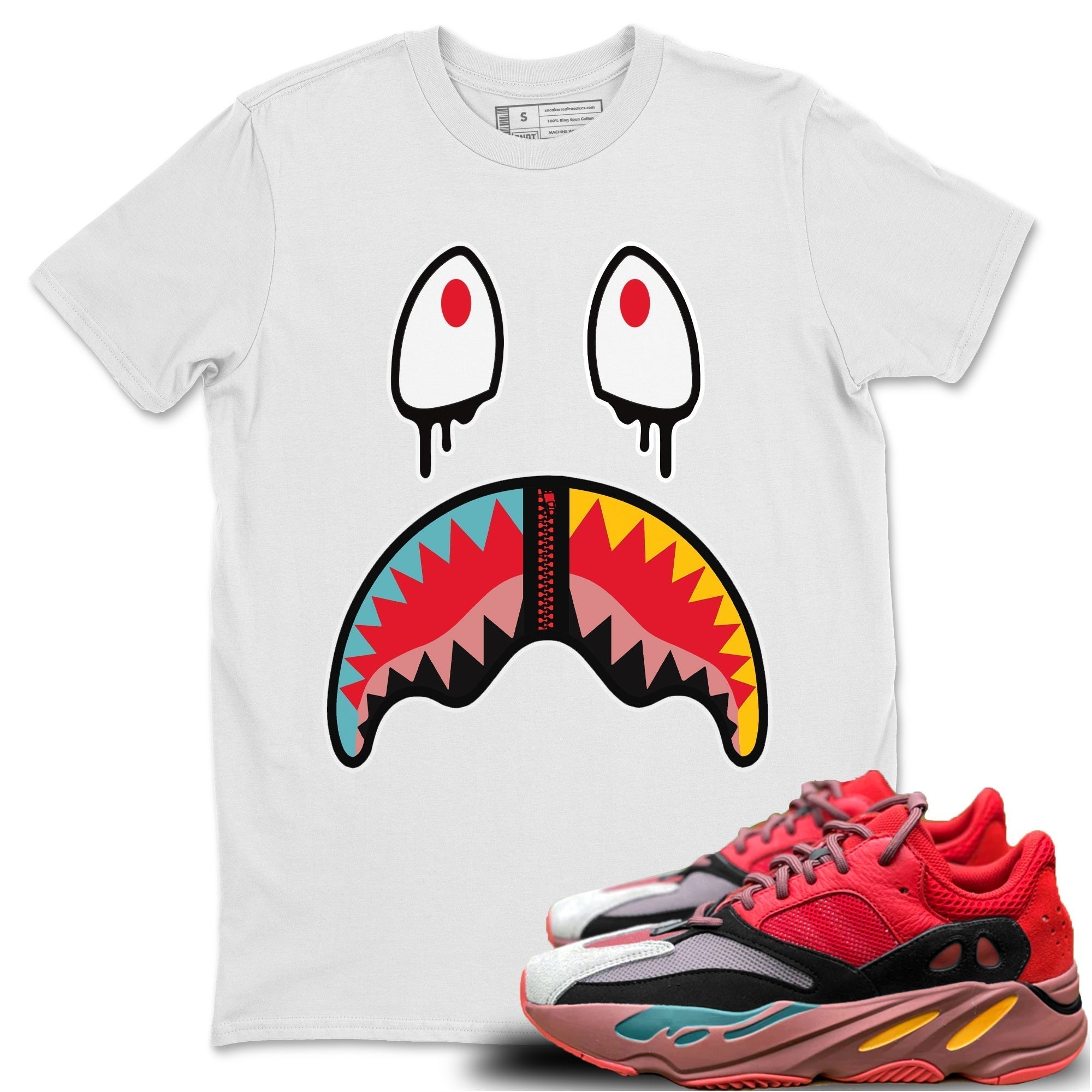 Yeezy 700 Hi-Res Red Shirt To Match Jordans Shark Face Sneaker Tees Yeezy 700 Hi-Res Red Drip Gear Zone Sneaker Matching Clothing Unisex Shirts