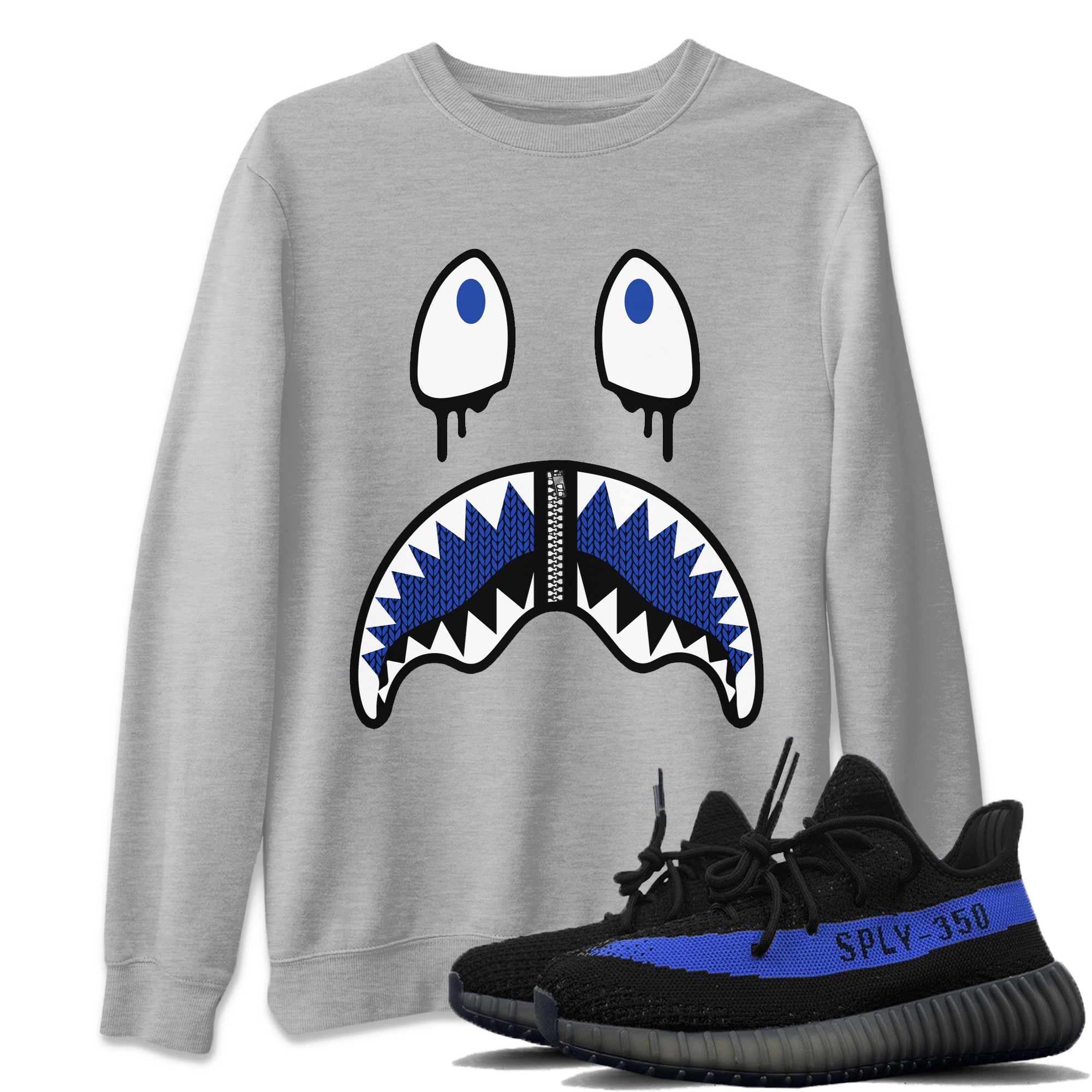 Yeezy 350 Dazzling Blue Shirt To Match Jordans Shark Face Sneaker Tees Yeezy 350 Dazzling Blue Drip Gear Zone Sneaker Matching Clothing Unisex Shirts