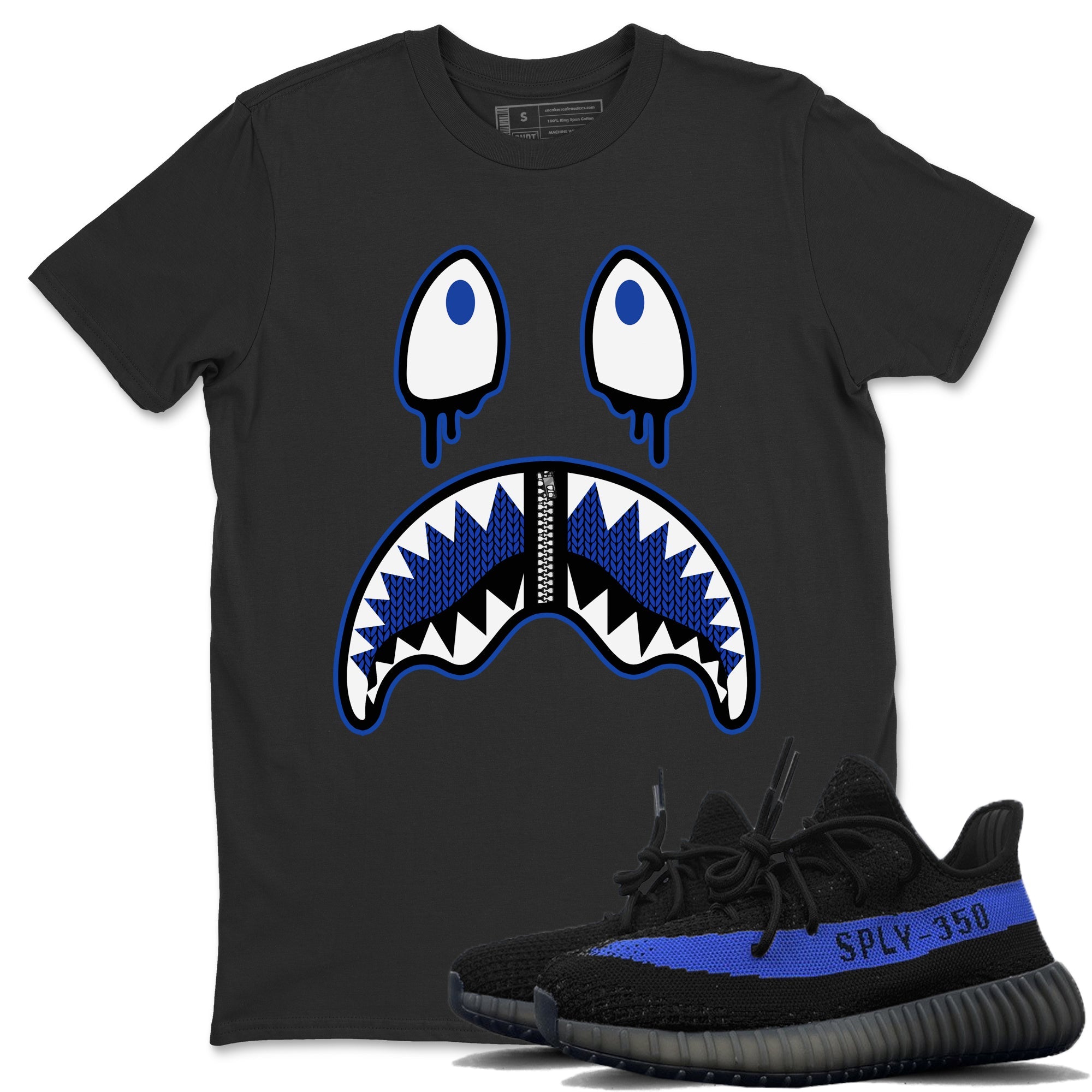 Yeezy 350 Dazzling Blue Shirt To Match Jordans Shark Face Sneaker Tees Yeezy 350 Dazzling Blue Drip Gear Zone Sneaker Matching Clothing Unisex Shirts
