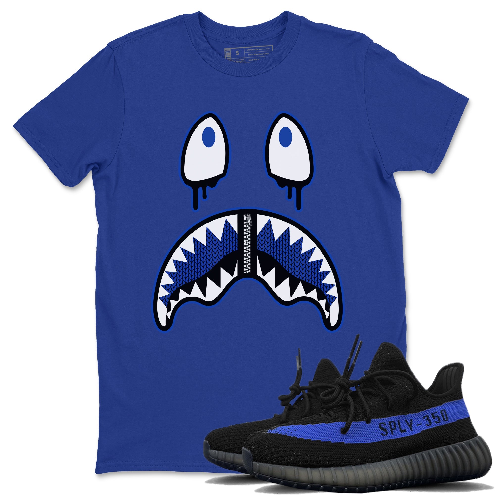 Yeezy 350 Dazzling Blue Shirt To Match Jordans Shark Face Sneaker Tees Yeezy 350 Dazzling Blue Drip Gear Zone Sneaker Matching Clothing Unisex Shirts